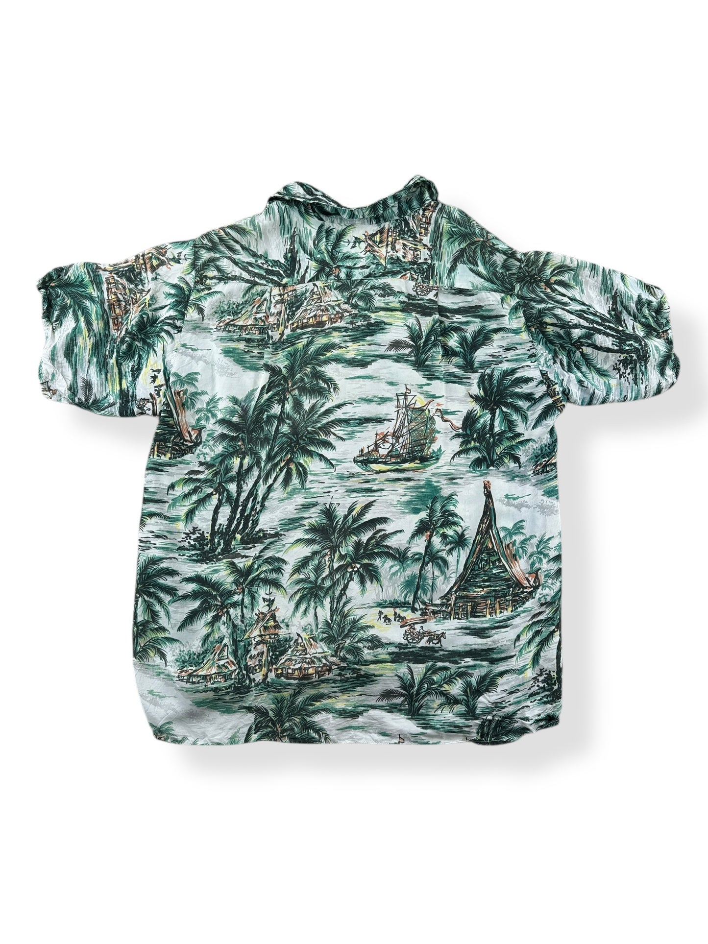 Back of Vintage Tahiti Brand Rayon Aloha Shirt SZ M