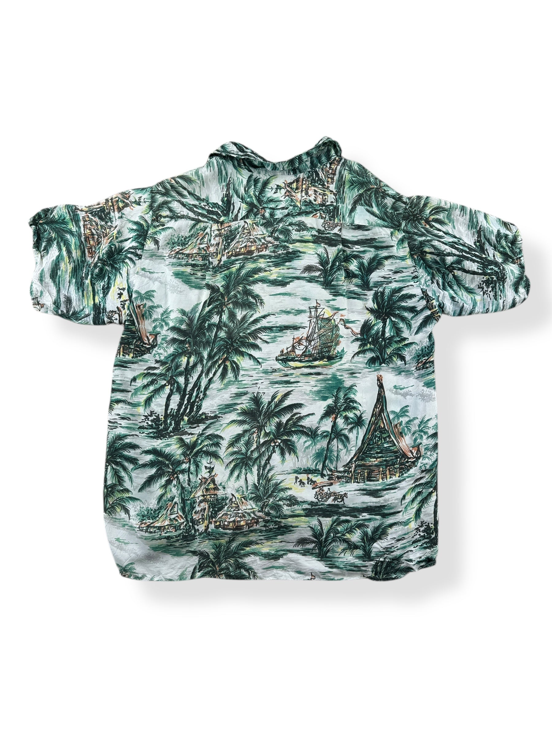 Back of Vintage Tahiti Brand Rayon Aloha Shirt SZ M