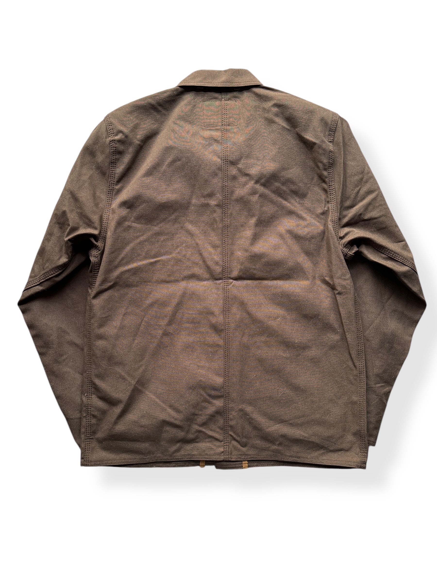 Back of Filson Brown Workshop Jacket SZ S