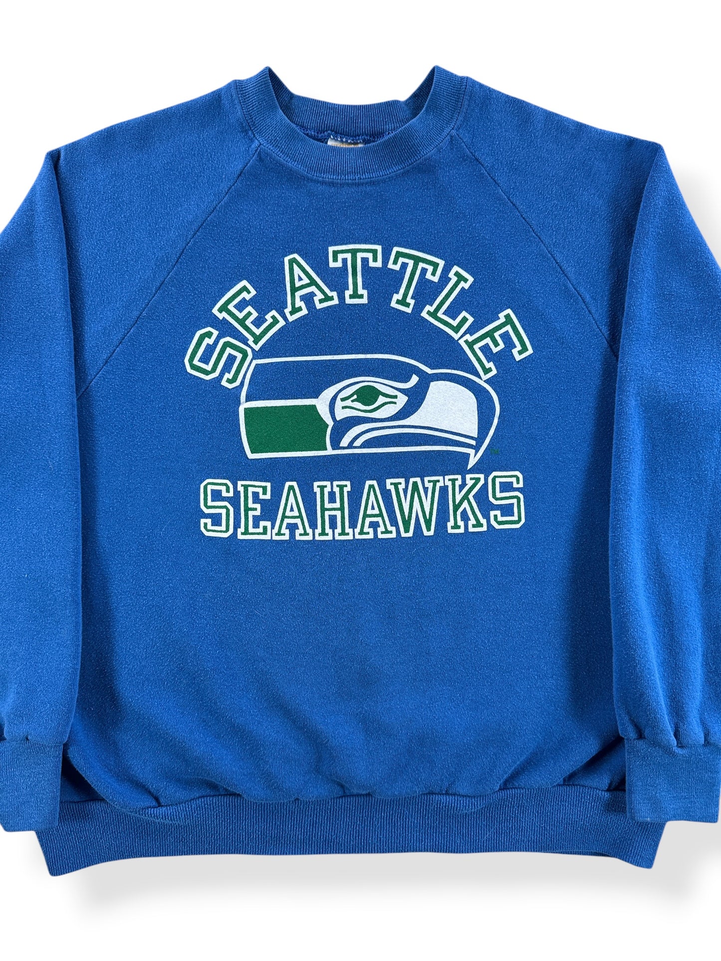 Front Close Up of Vintage Sportswear Seattle Seahawks Sweatshirt SZ L (Fits M)