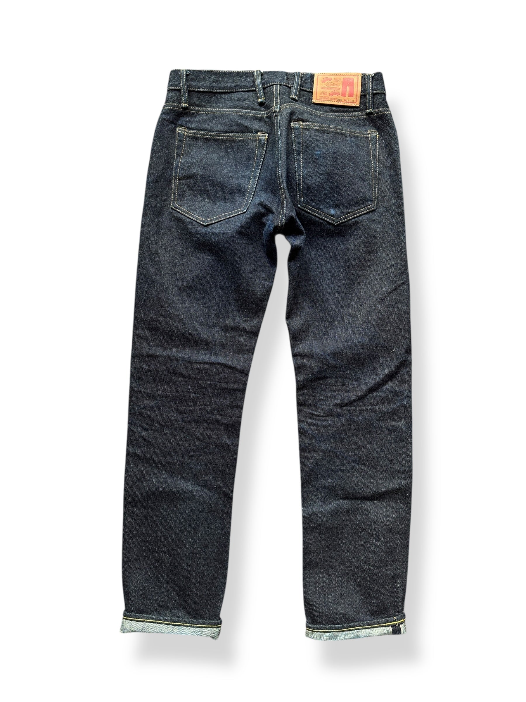 Back of 3sixteen 21BSP Tapered Fit Raw Japanese Selvedge W34