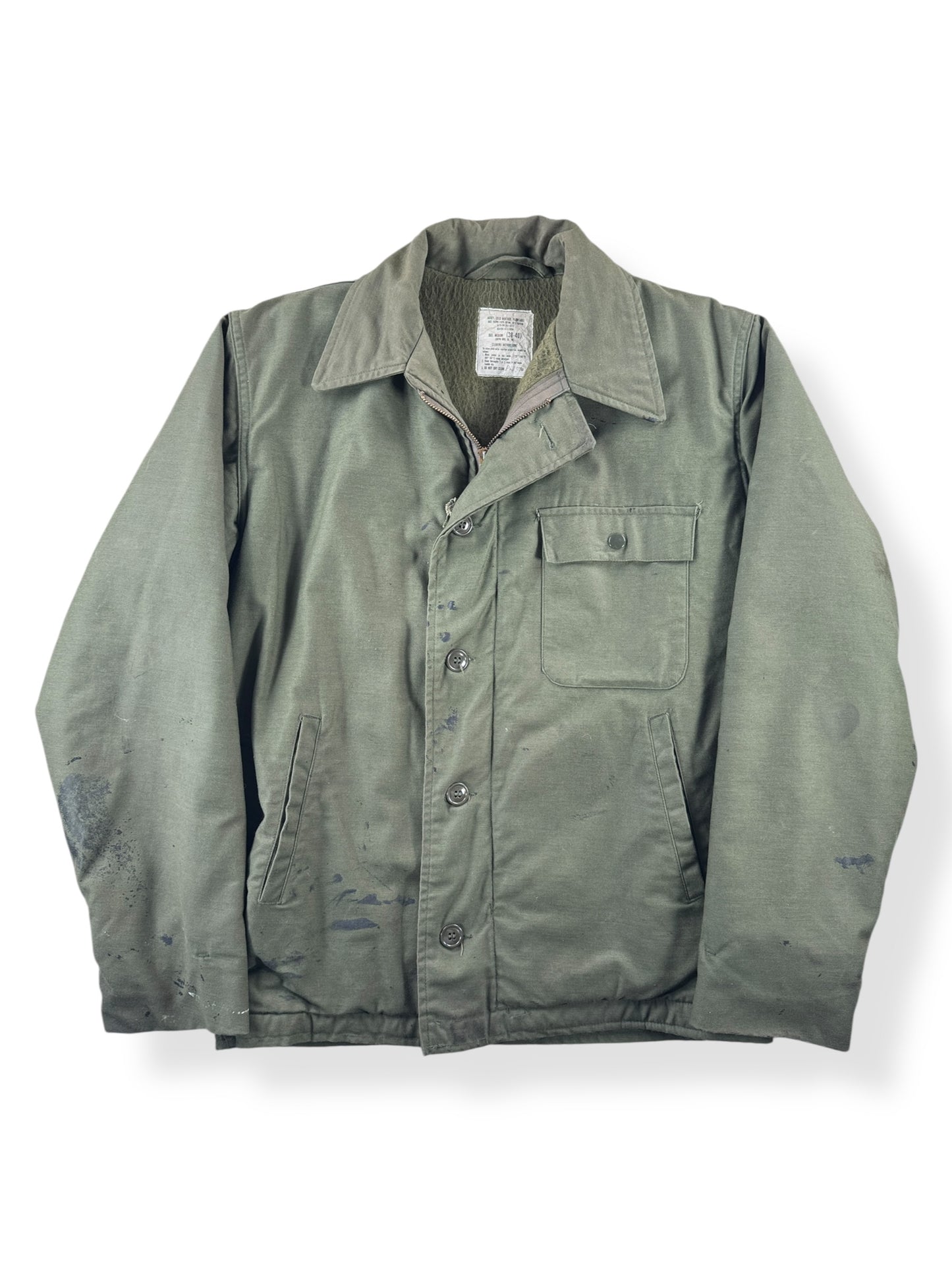 Front of Vintage USN A-2 Cold Weather Deck Jacket SZ M