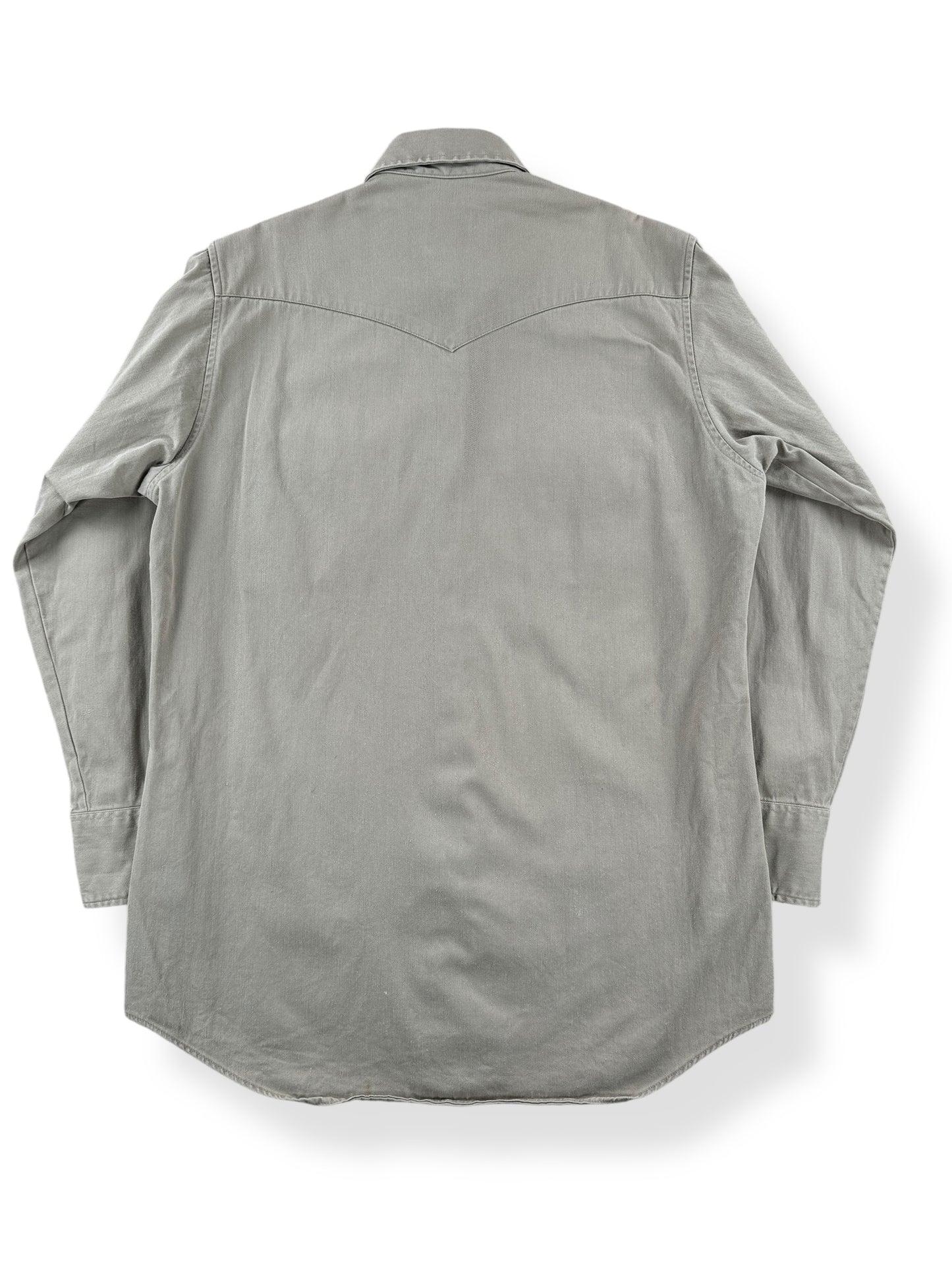 Back of Vintage Tan Carhartt Western Pearl Snap Shirt SZ L