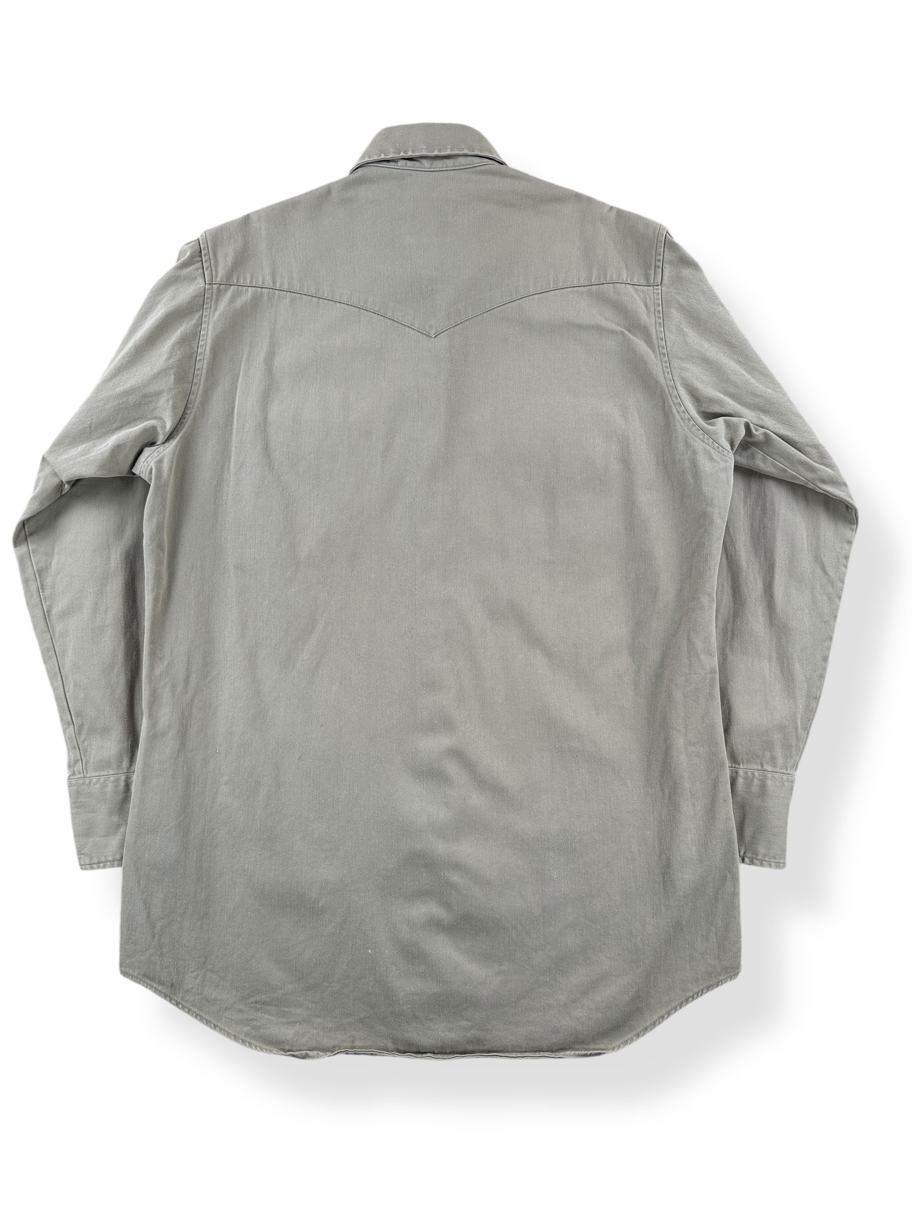 Back of Vintage Tan Carhartt Western Pearl Snap Shirt SZ L
