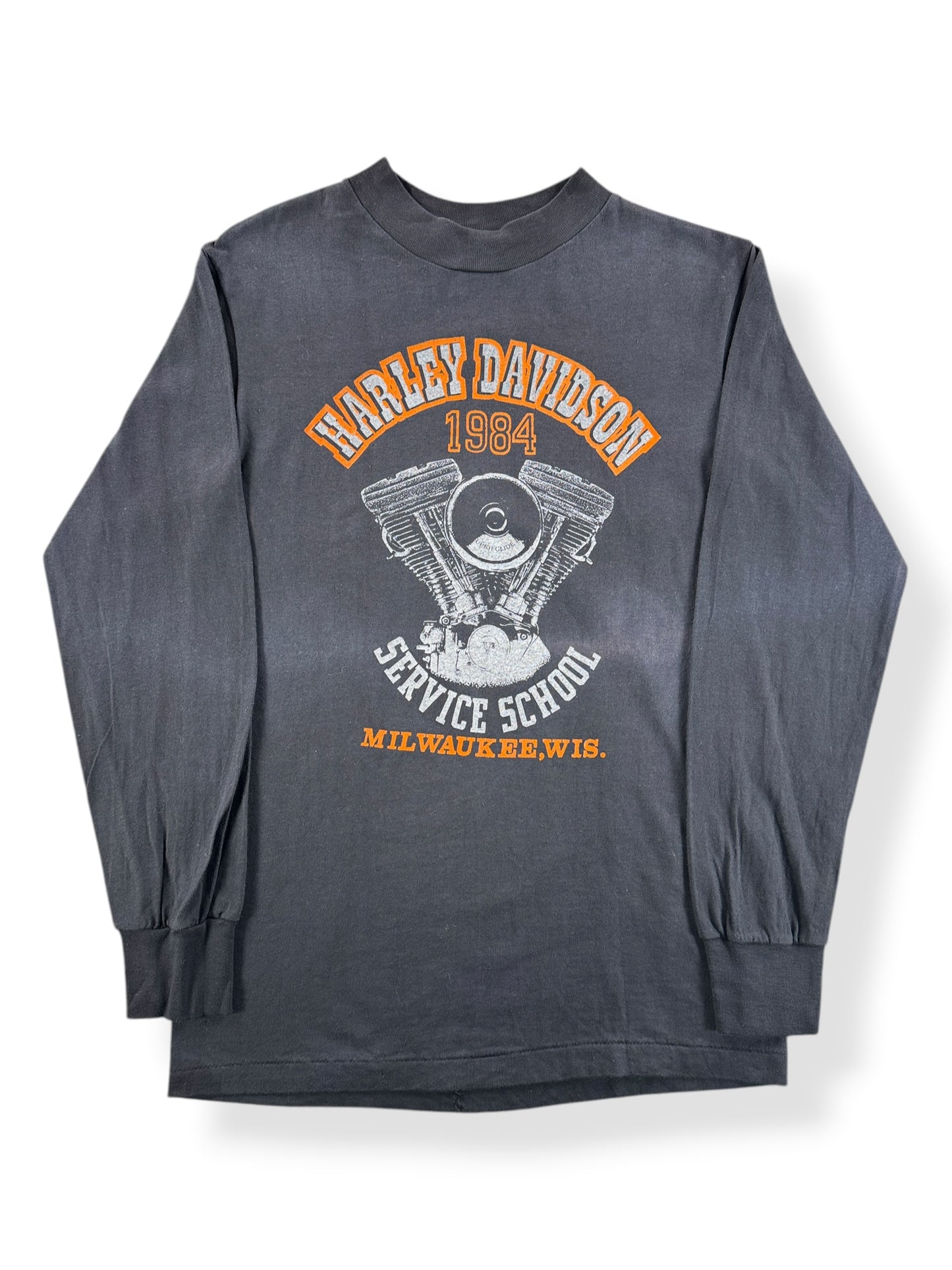 Front of Vintage Harley Davidson Service School Milwaukee Longsleeve Tee SZ S (Fits XS)