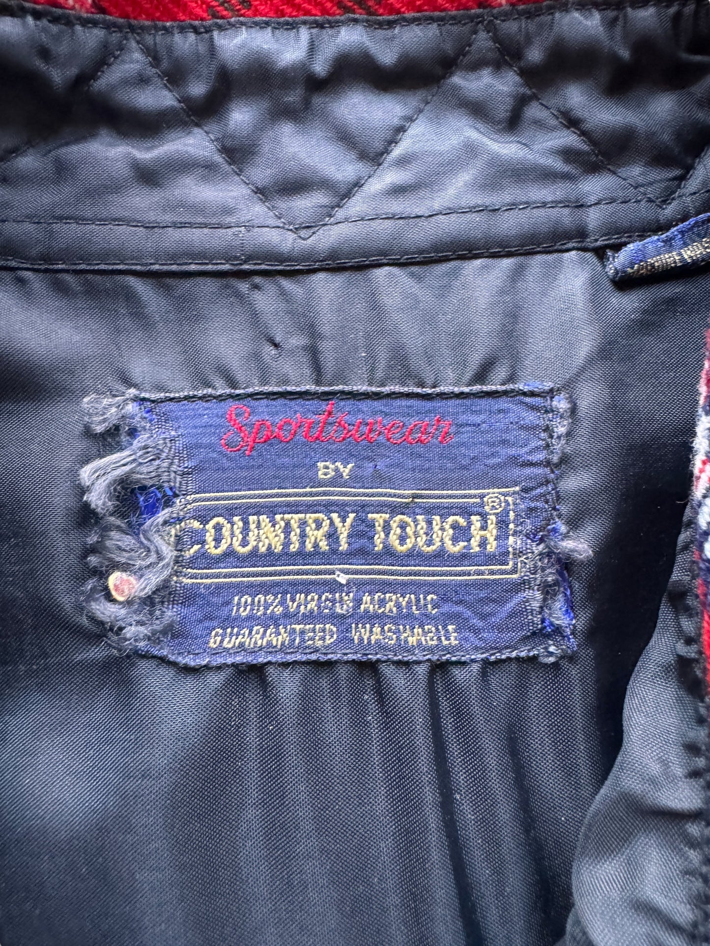 tag on Vintage Country Touch Acrylic Flannel SZ XL