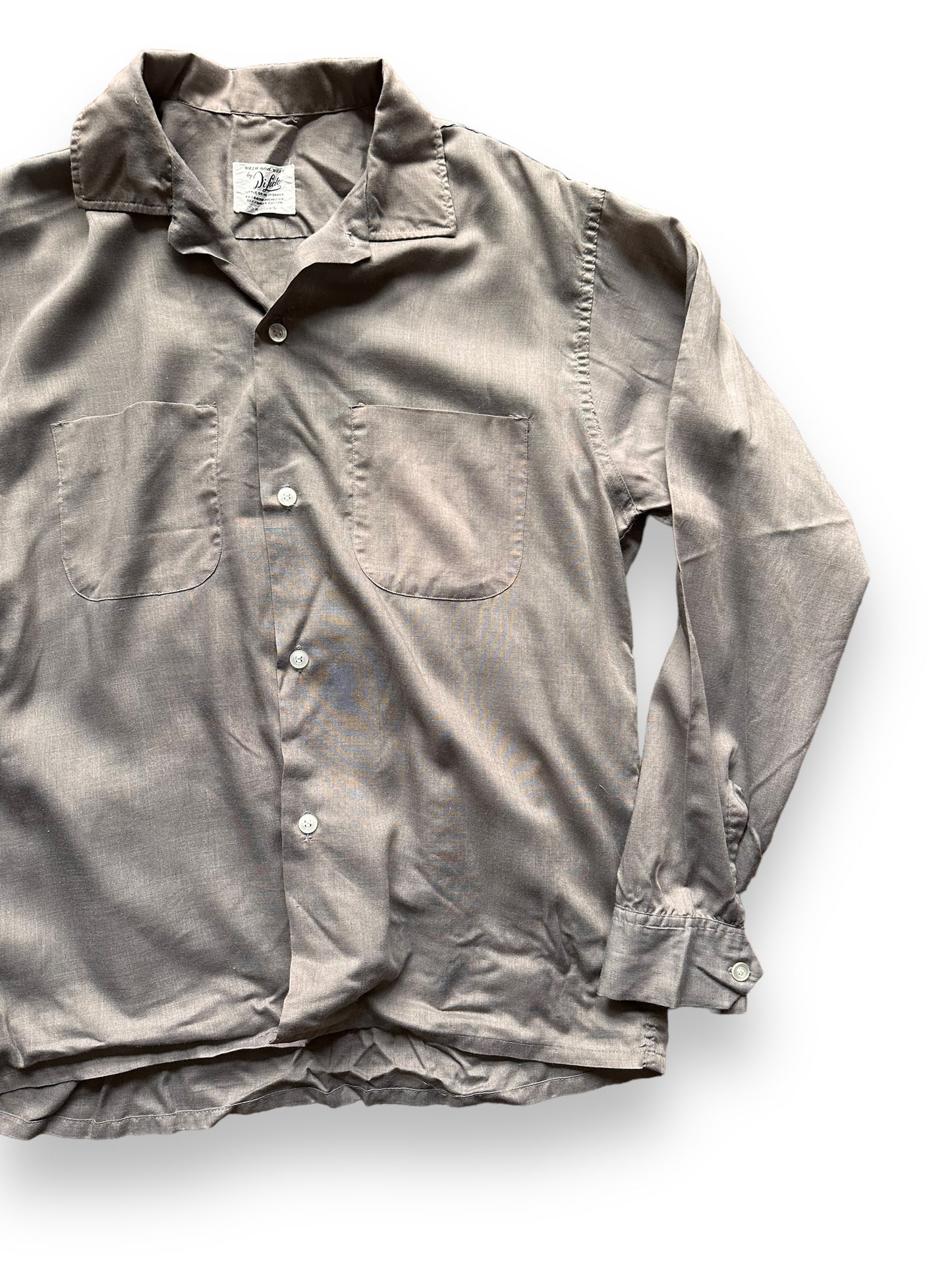 Front Left View of Vintage Di Lido Loop Collar Button Up Shirt SZ M | Vintage Rockabilly Shirt Seattle | Barn Owl Vintage Seattle