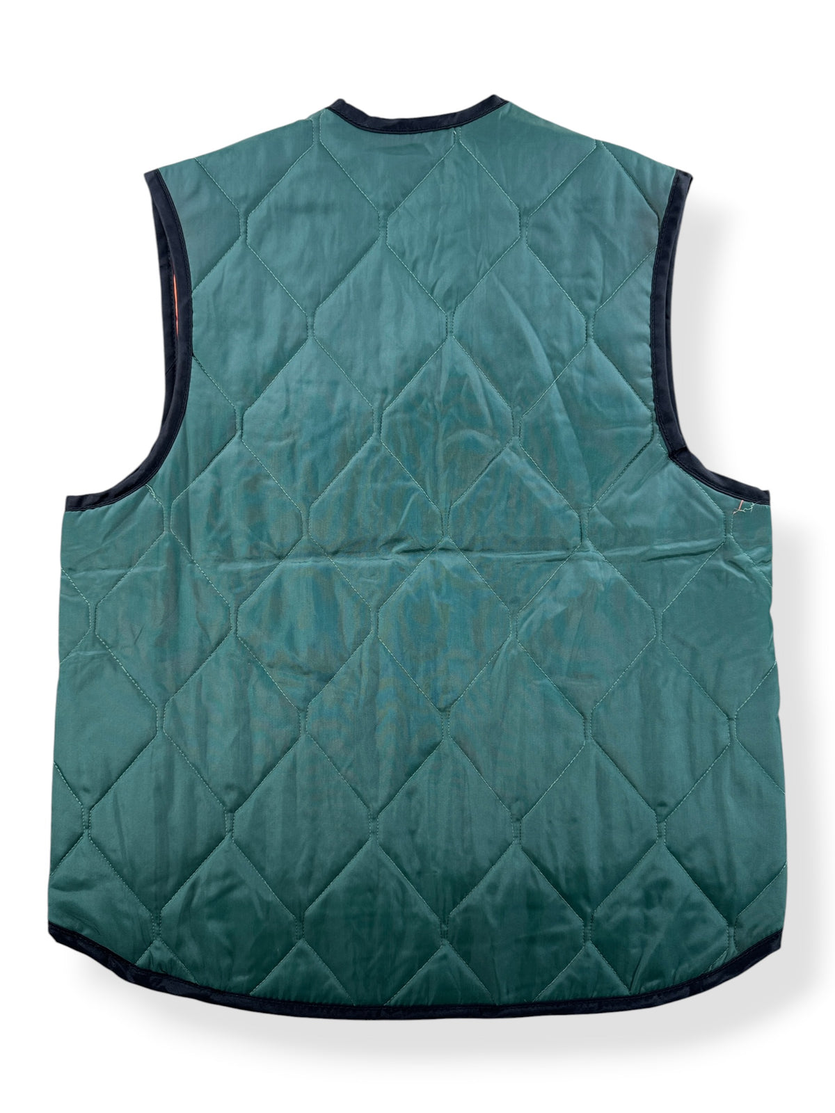 Back of Vintage NOS Green Dacron Vest SZ M