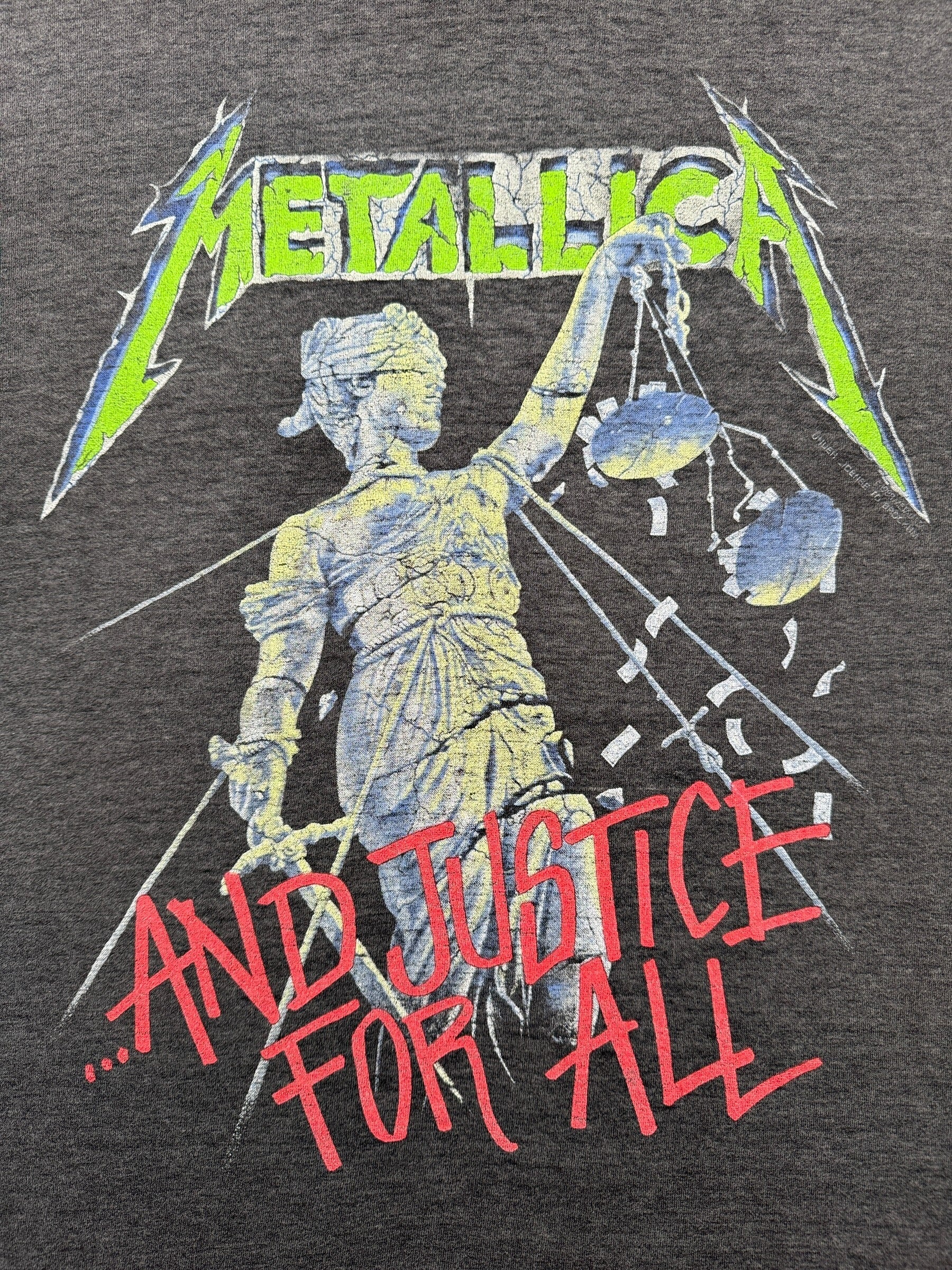 Graphic of Vintage Metallica "And Justice For All" 88-89 Tour Tee SZ M