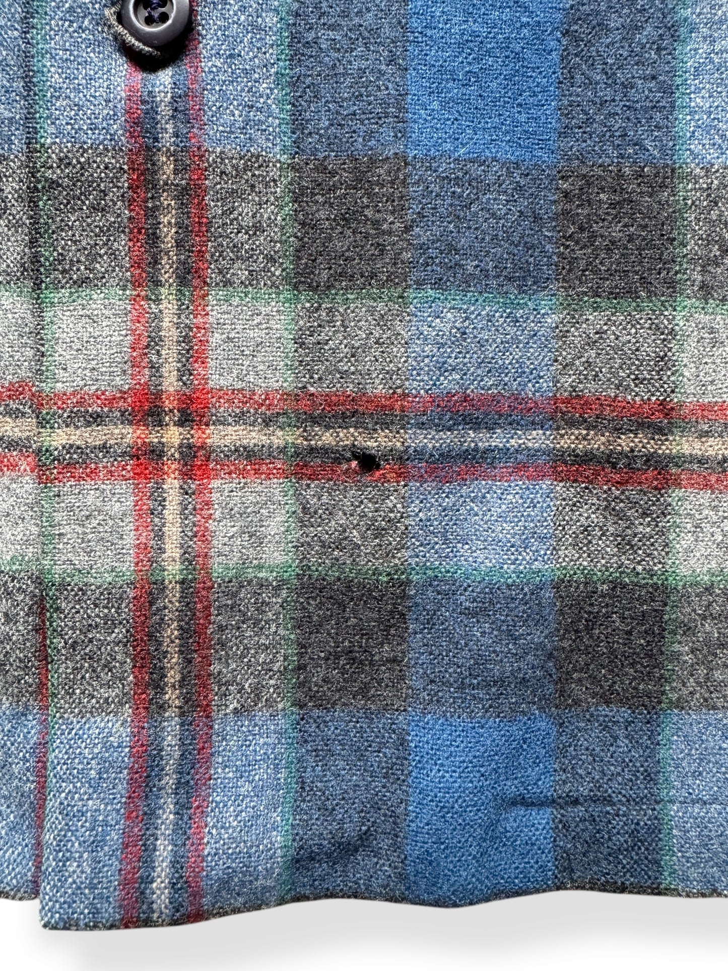 Hole on Vintage Blue Plaid Pendleton Board Shirt SZ L