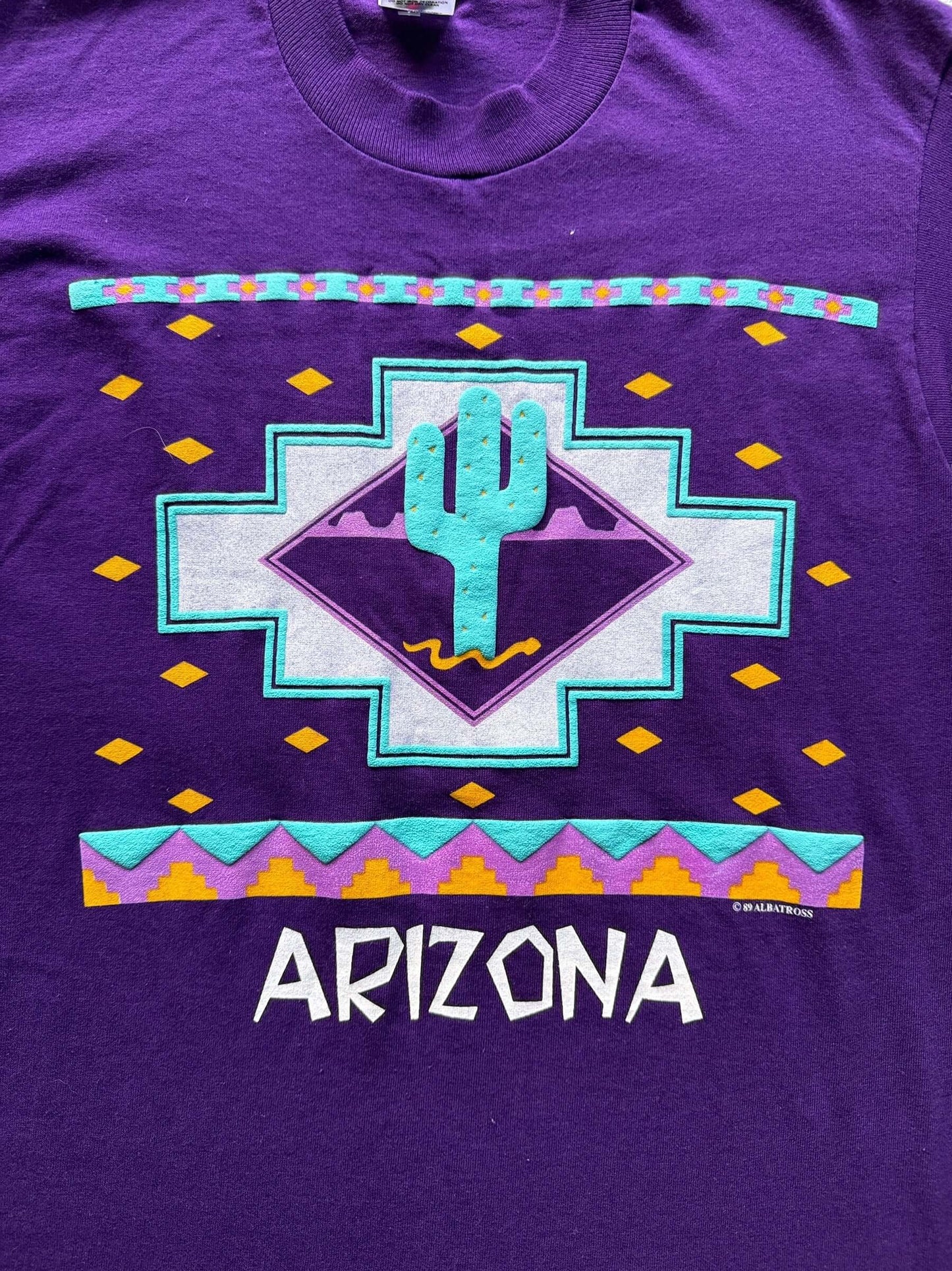 front graphic of Vintage Purple Arizona Tee SZ M