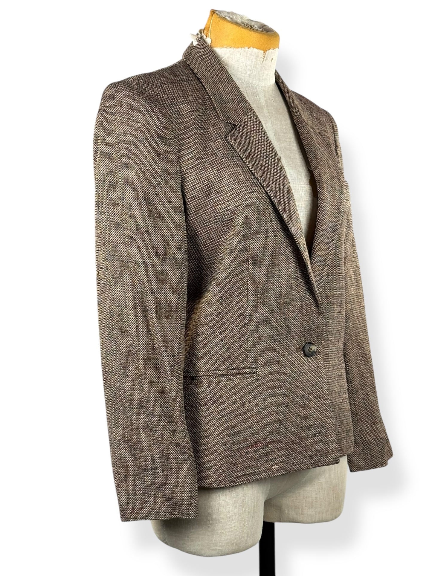 Side view of 1970s I. Magnin Silk Blazer M