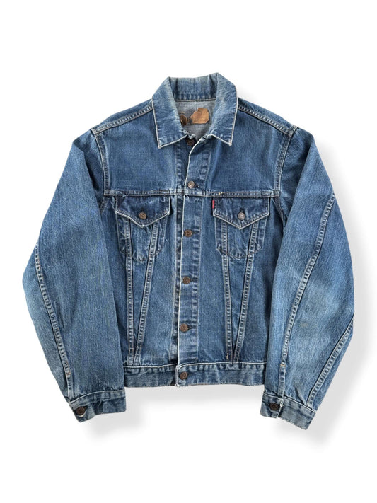 Front of Vintage Levis Big E Type III Denim Trucker Jacket SZ 44