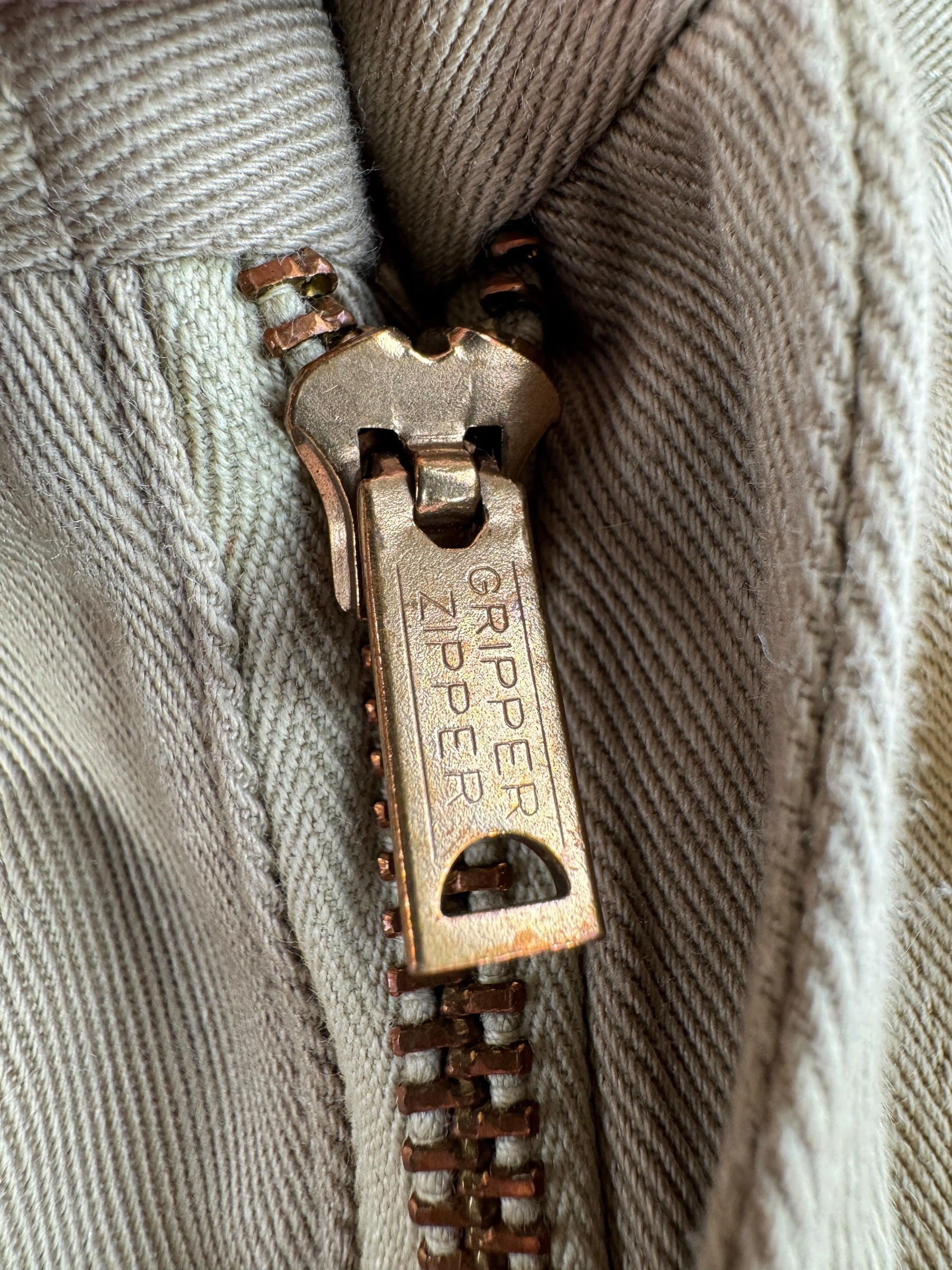 Zipper on Vintage 50s Big Mac Double Barrel Twill Cotton Work Pants W30
