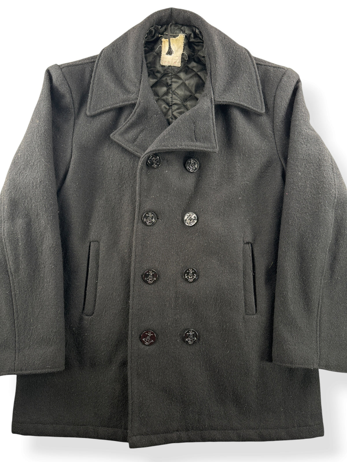Close-up of Vintage Wool Pea Coat SZ L
