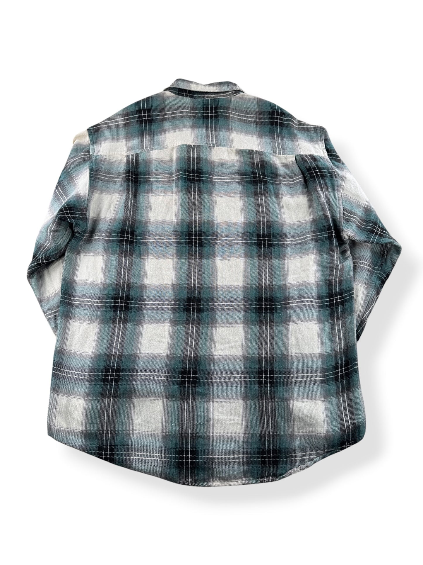 Back of Vintage 90s GAP Shadowplaid Rayon Shirt SZ M