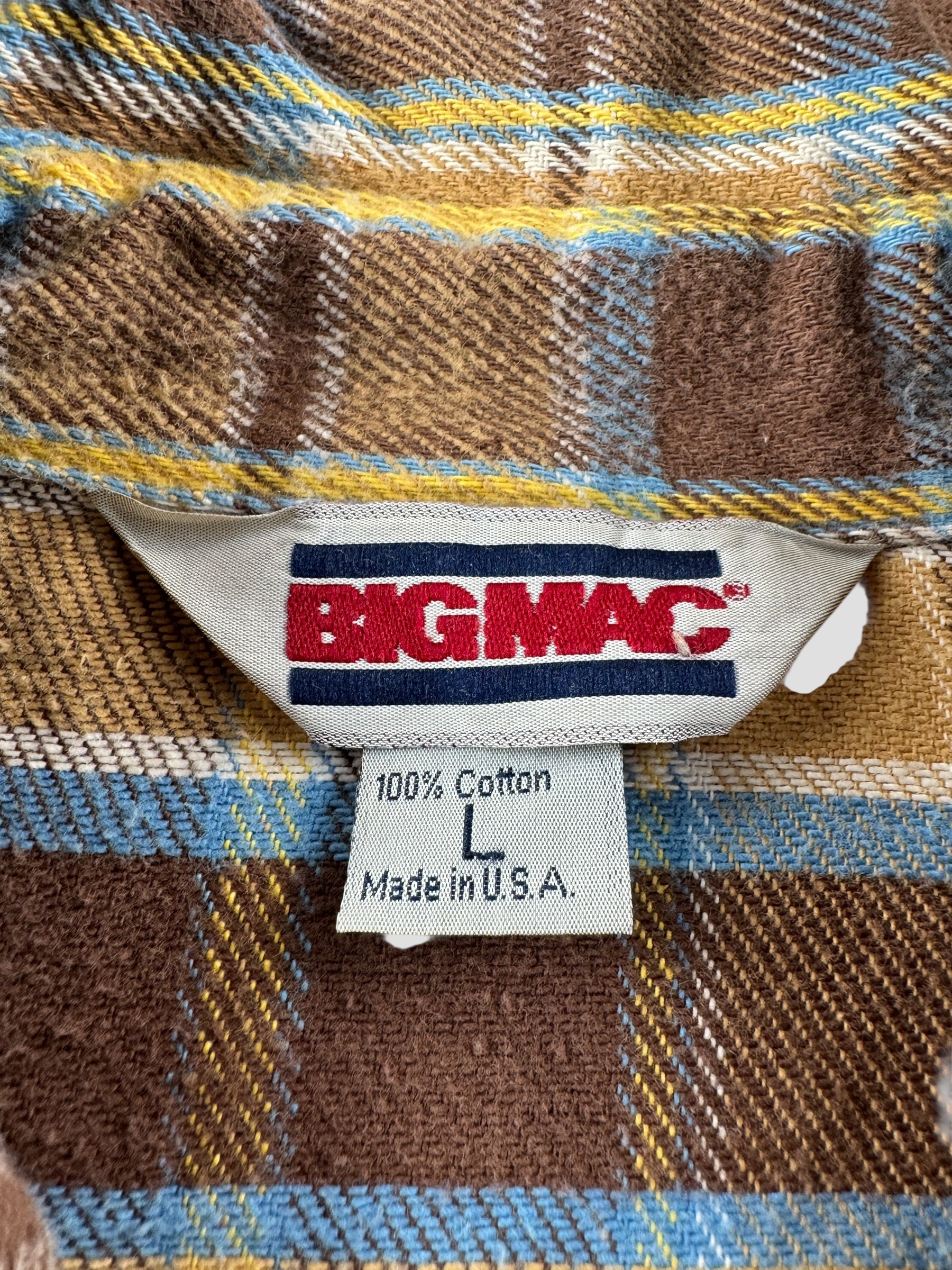 Tag on Vintage Earth Toned Big Mac Cotton Flannel SZ L