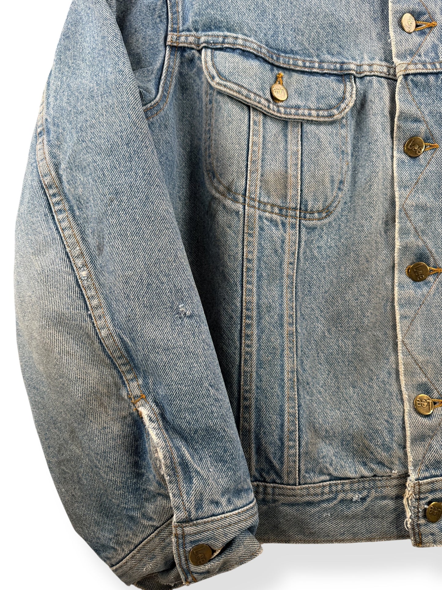 Wear on Vintage Canadian Made Lee Storm Rider Denim Jacket SZ 44