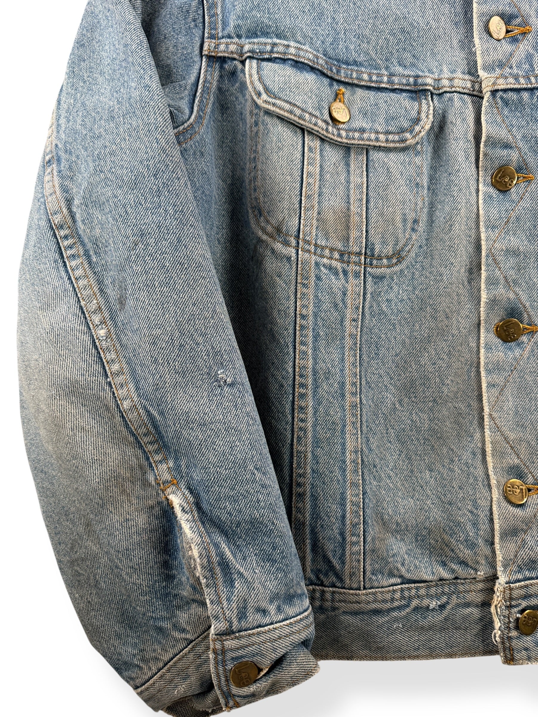 Wear on Vintage Canadian Made Lee Storm Rider Denim Jacket SZ 44