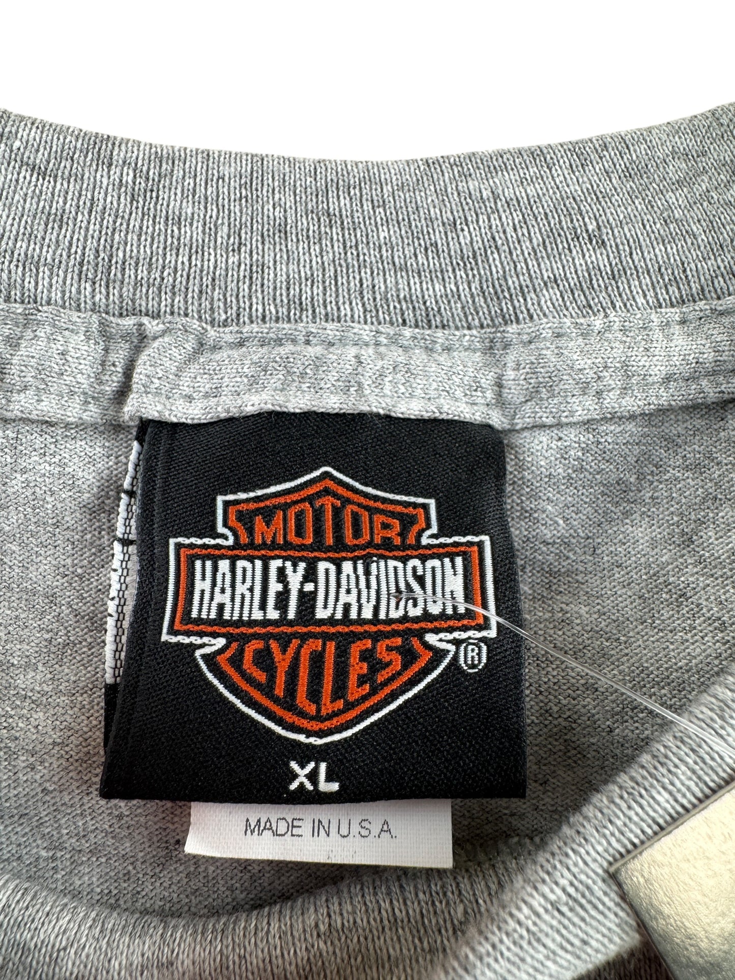 Tag on Vintage Deadstock 2001 Harley Chaddsford PA LS Tee SZ XL
