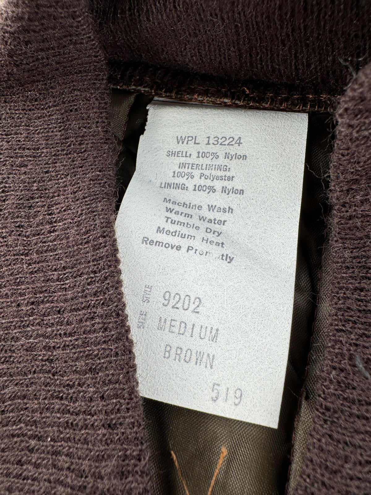 Tag on Vintage Quilted Brown Vest SZ M