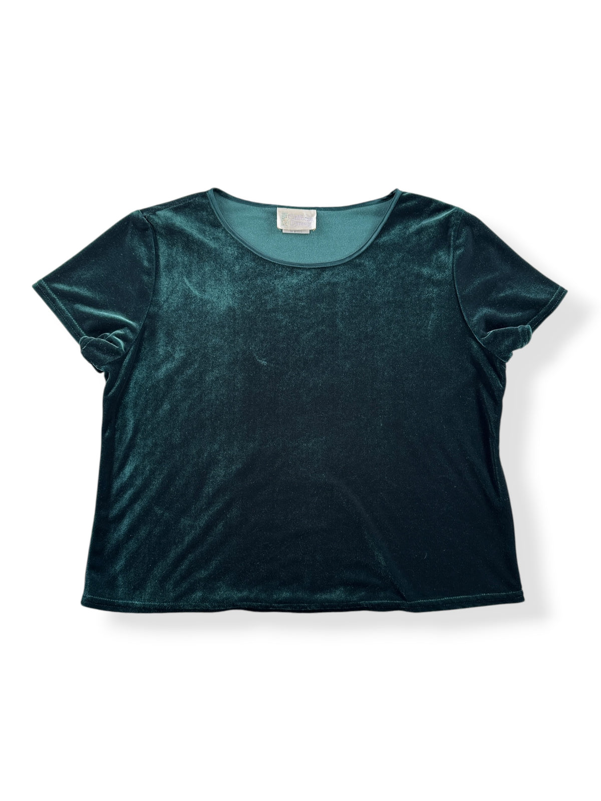 Front of Vintage Green Velvet Top SZ M