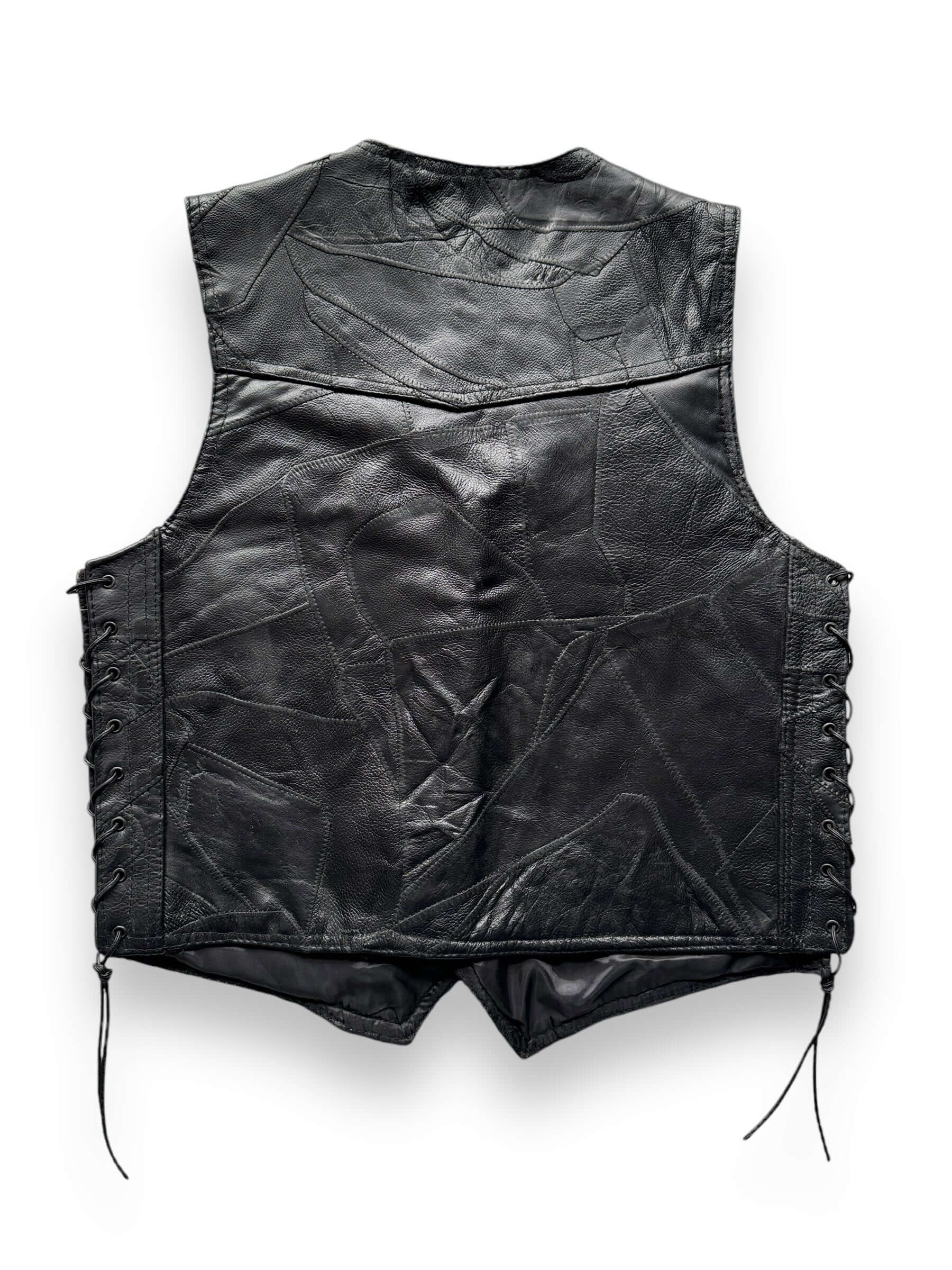 back of Vintage Buffalo Leather Patchwork Vest SZ M