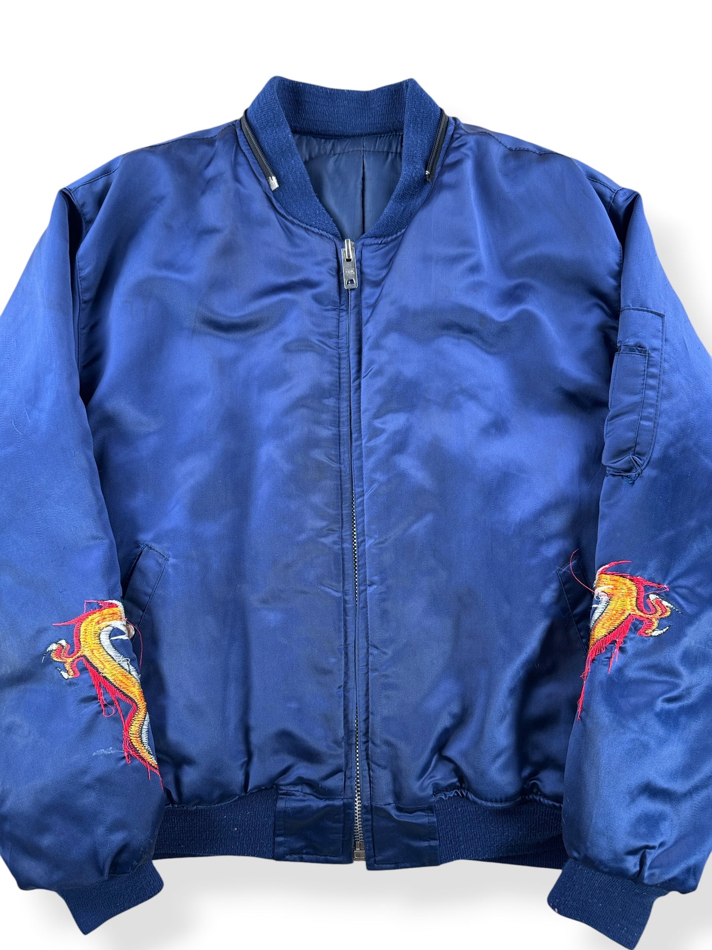 Close-up of Vintage 80s Korea Souvenir Jacket SZ XL