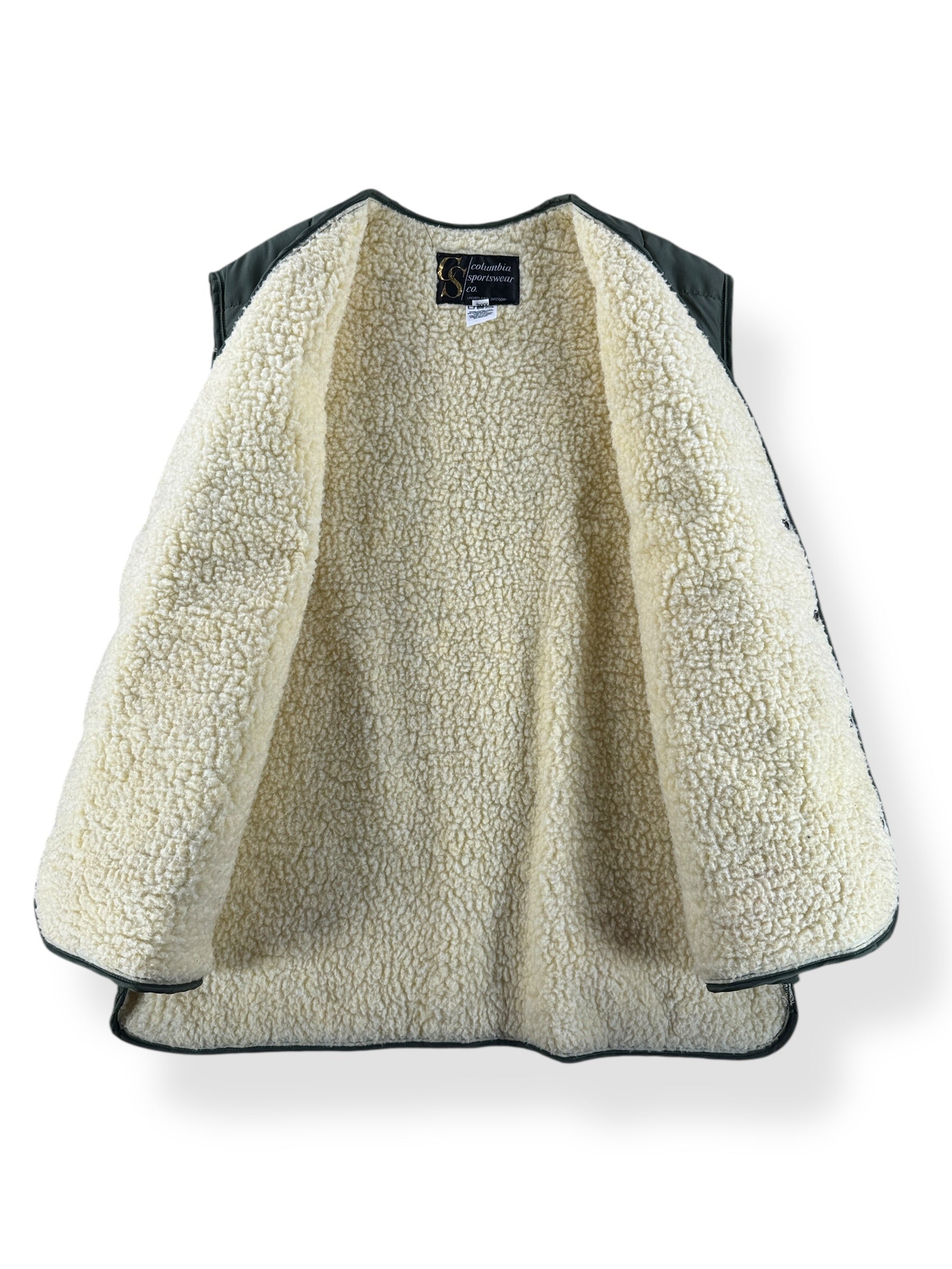 Inside of Vintage Columbia Sportswear Sherpa Vest SZ 3XL (Fits XL)