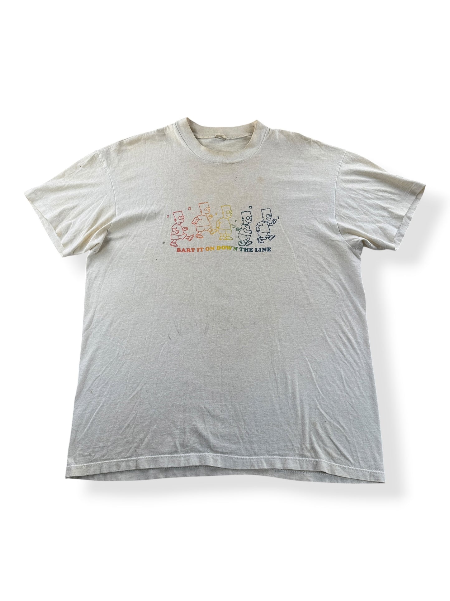 Front of Vintage Bart Simpson Bart On Down The Line Tee SZ XL