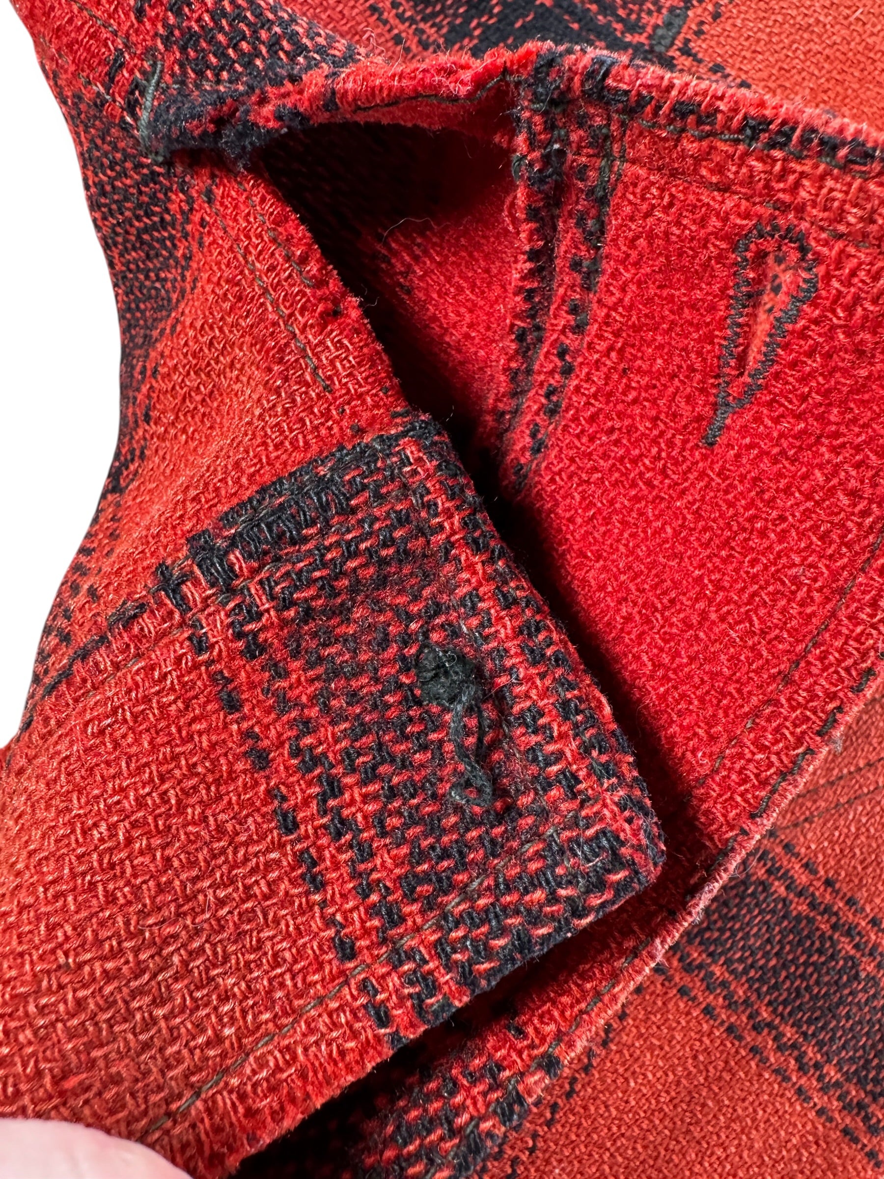 Missing Button on Vintage 50s Era Filson 75% Red Hunter Jacket SZ L