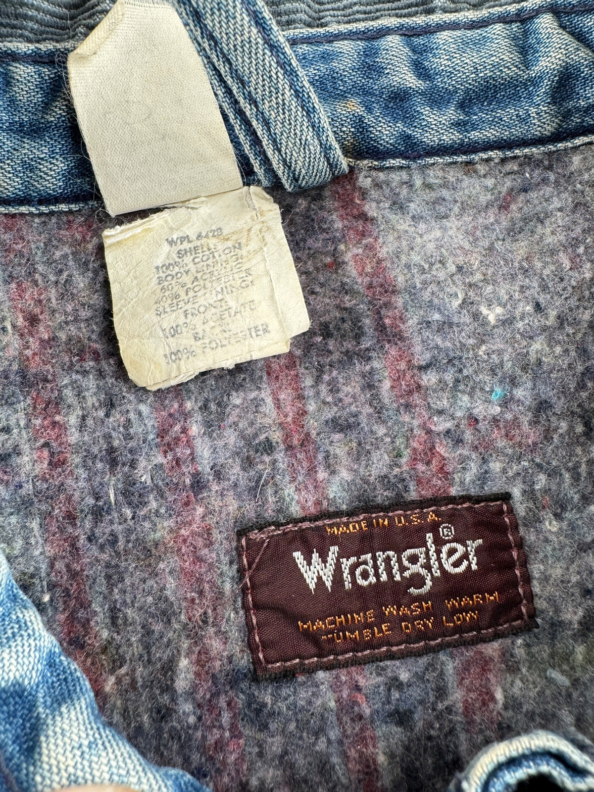 Tags on Vintage 80s Wrangler Chore Coat SZ 42