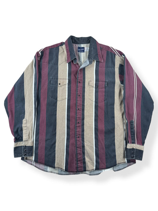 Front of Vintage Wrangler Brushpopper Pearl Snap SZ XXL