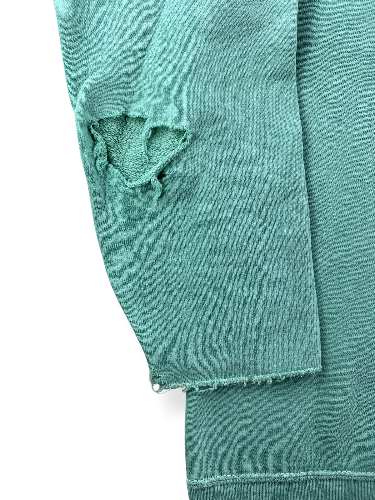 Cut cuff and elbow hole on Vintage UC Davis Crewneck SZ M - AS IS