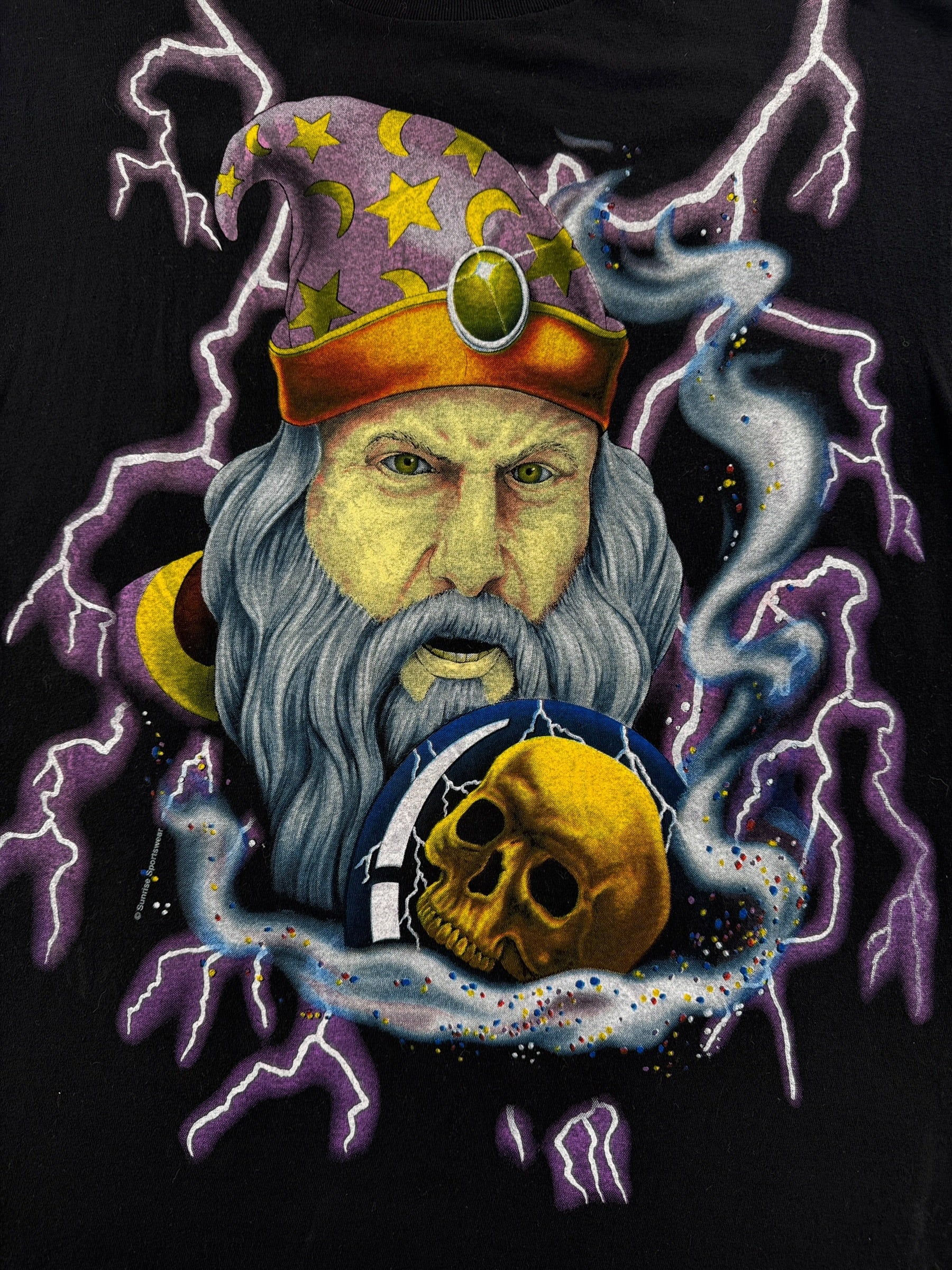 Graphic of Vintage 1990’s American Thunder Wizard Tee SZ L