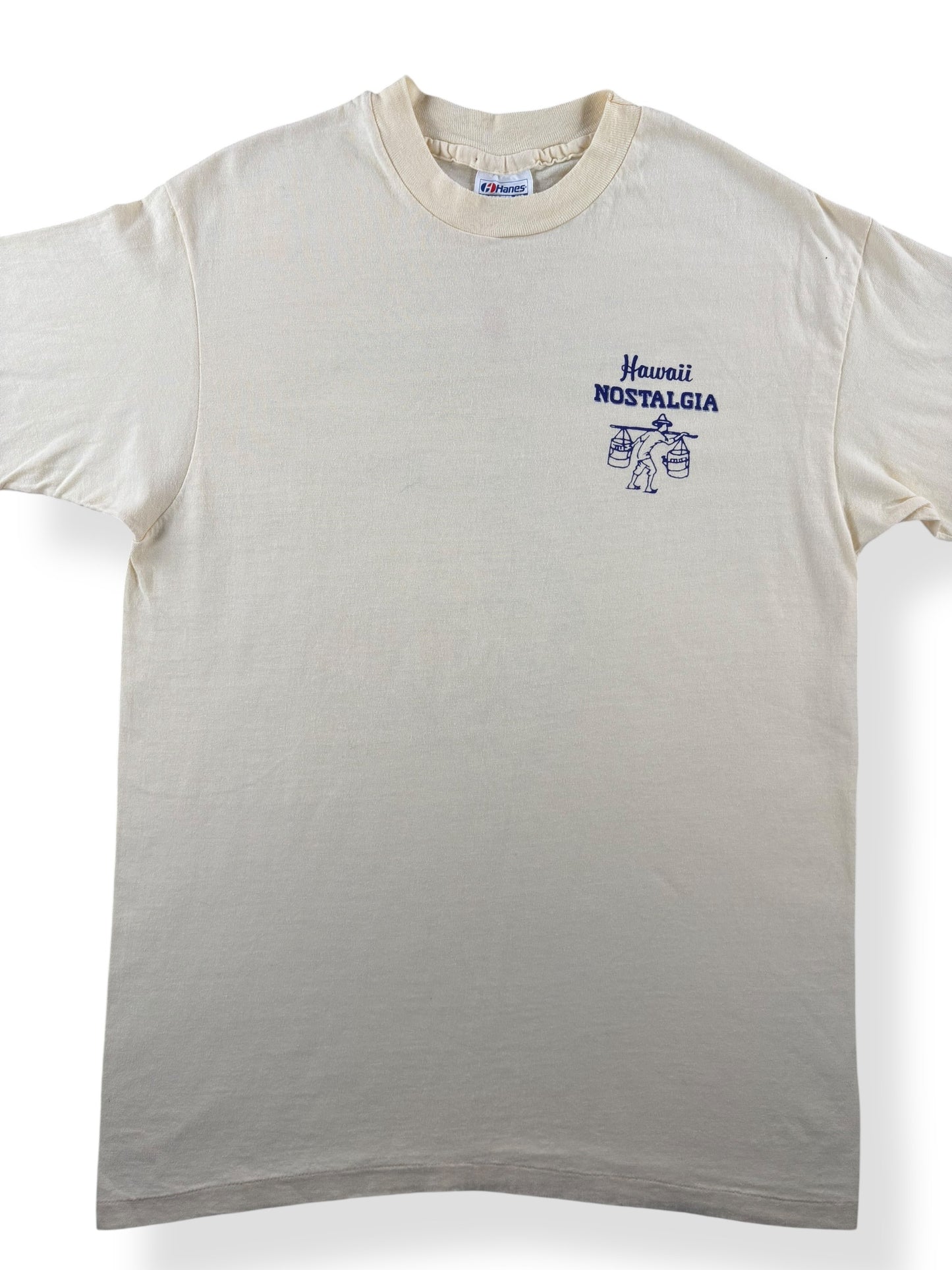 Front Close Up of Vintage Hawaii Nostalgia Home of the Islanders Baseball Tee SZ L (Fits M)