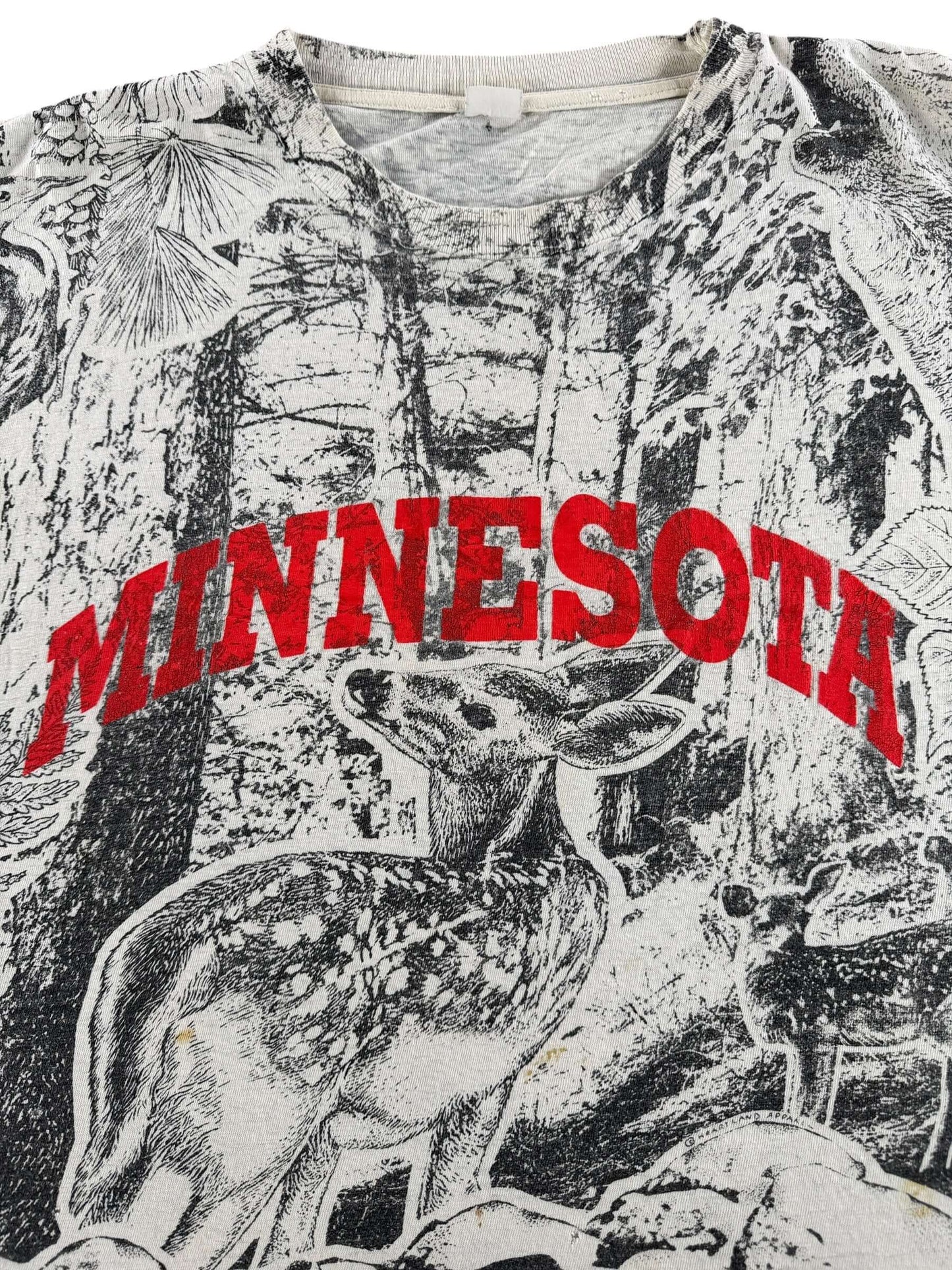 Text on Vintage Minnesota AOP Tee SZ XXL