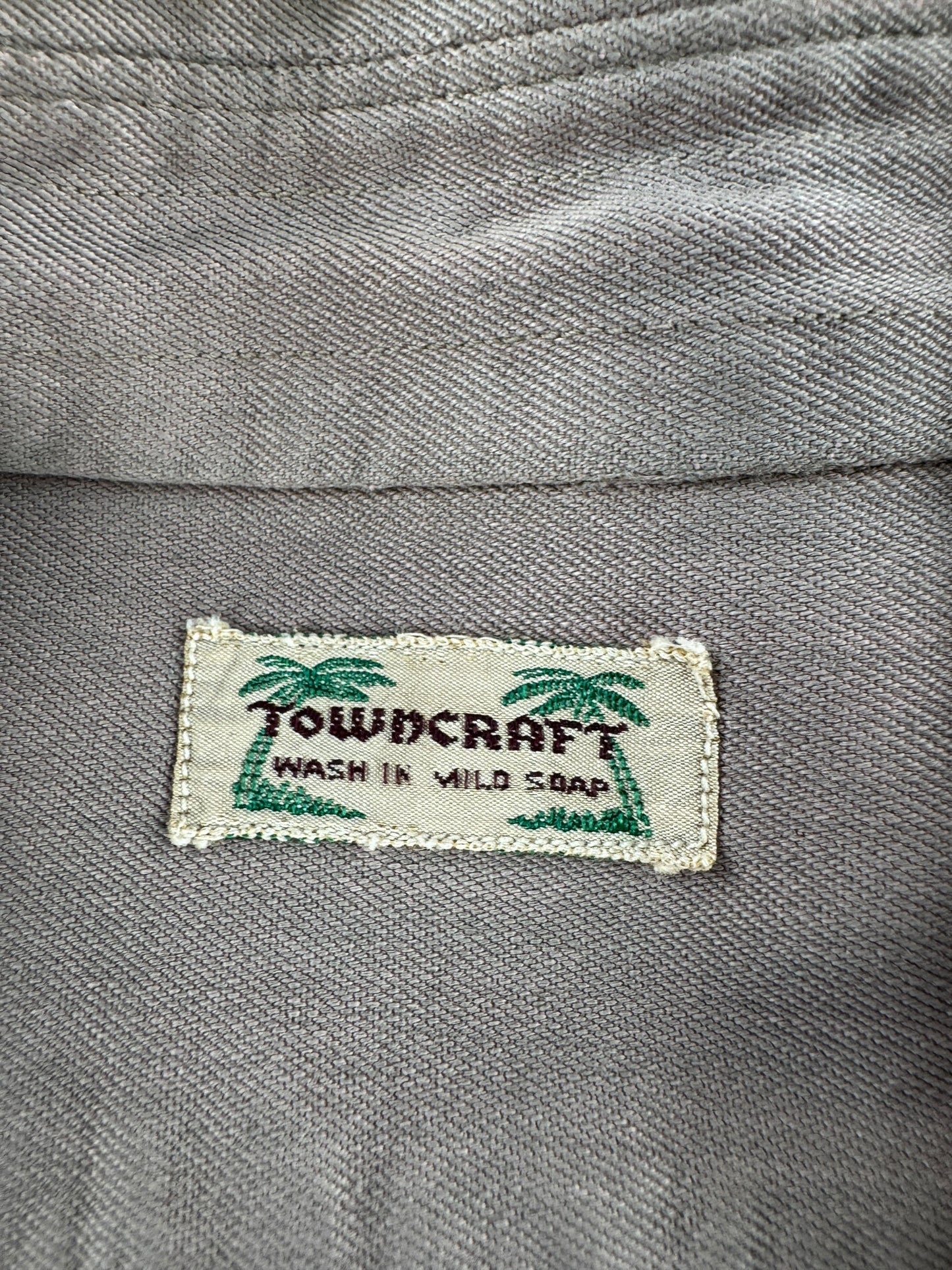 Tag on Vintage Towncraft Gabardine Shirt SZ M AS IS