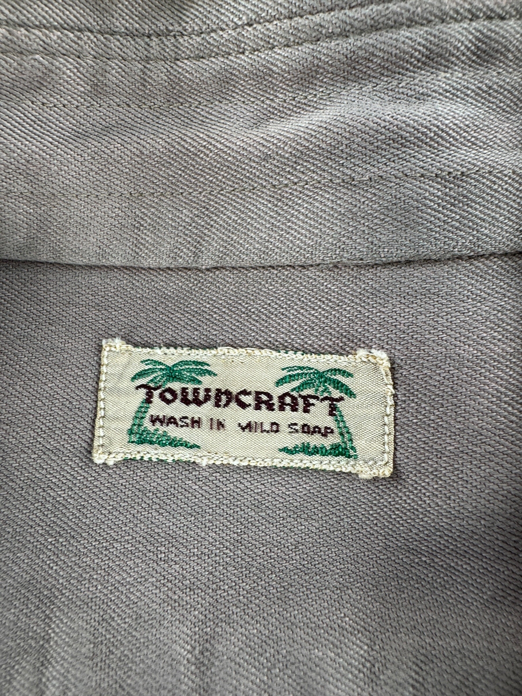 Tag on Vintage Towncraft Gabardine Shirt SZ M AS IS