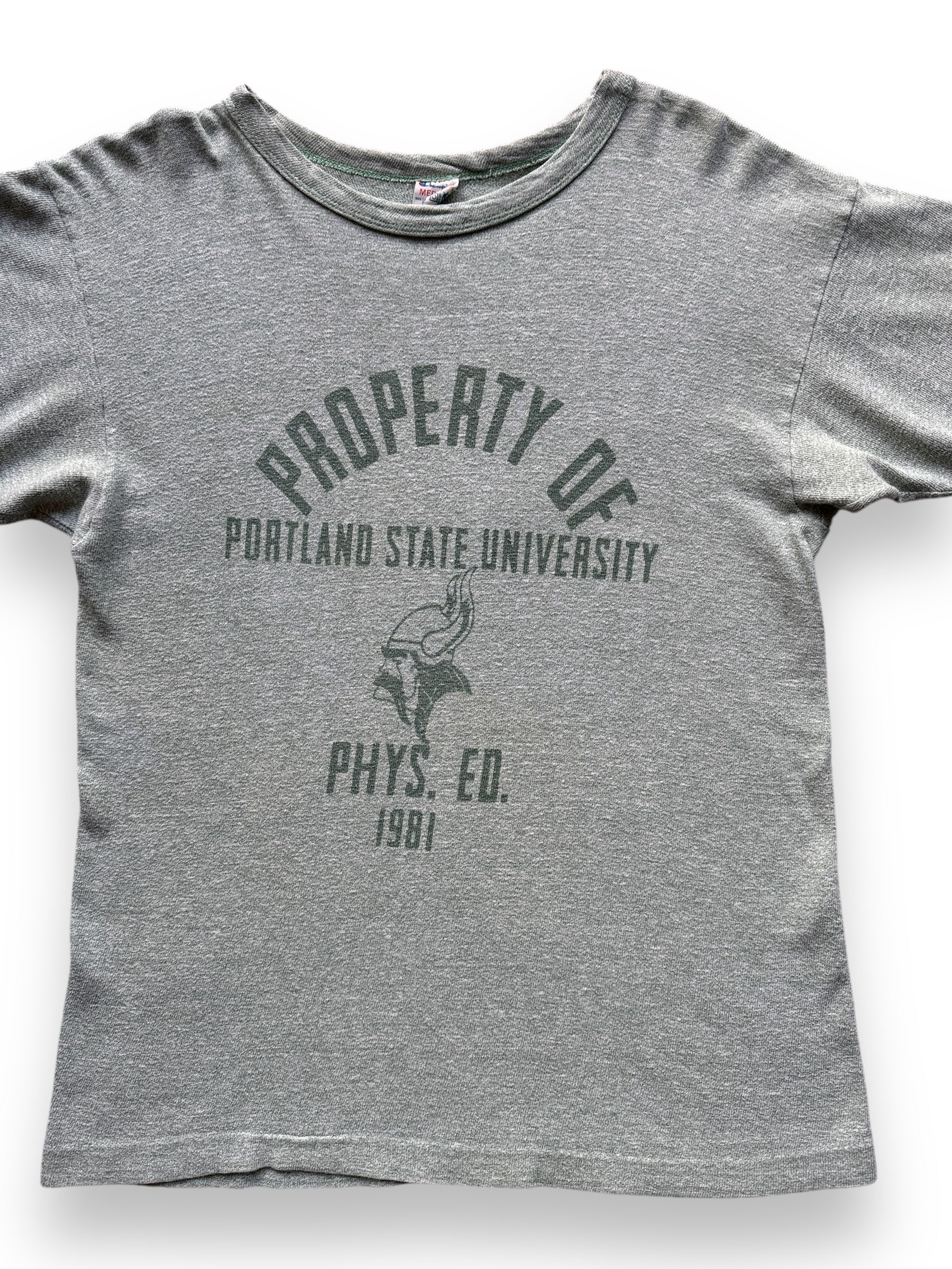 front close up of Vintage Champion Portland State University Tee SZ S