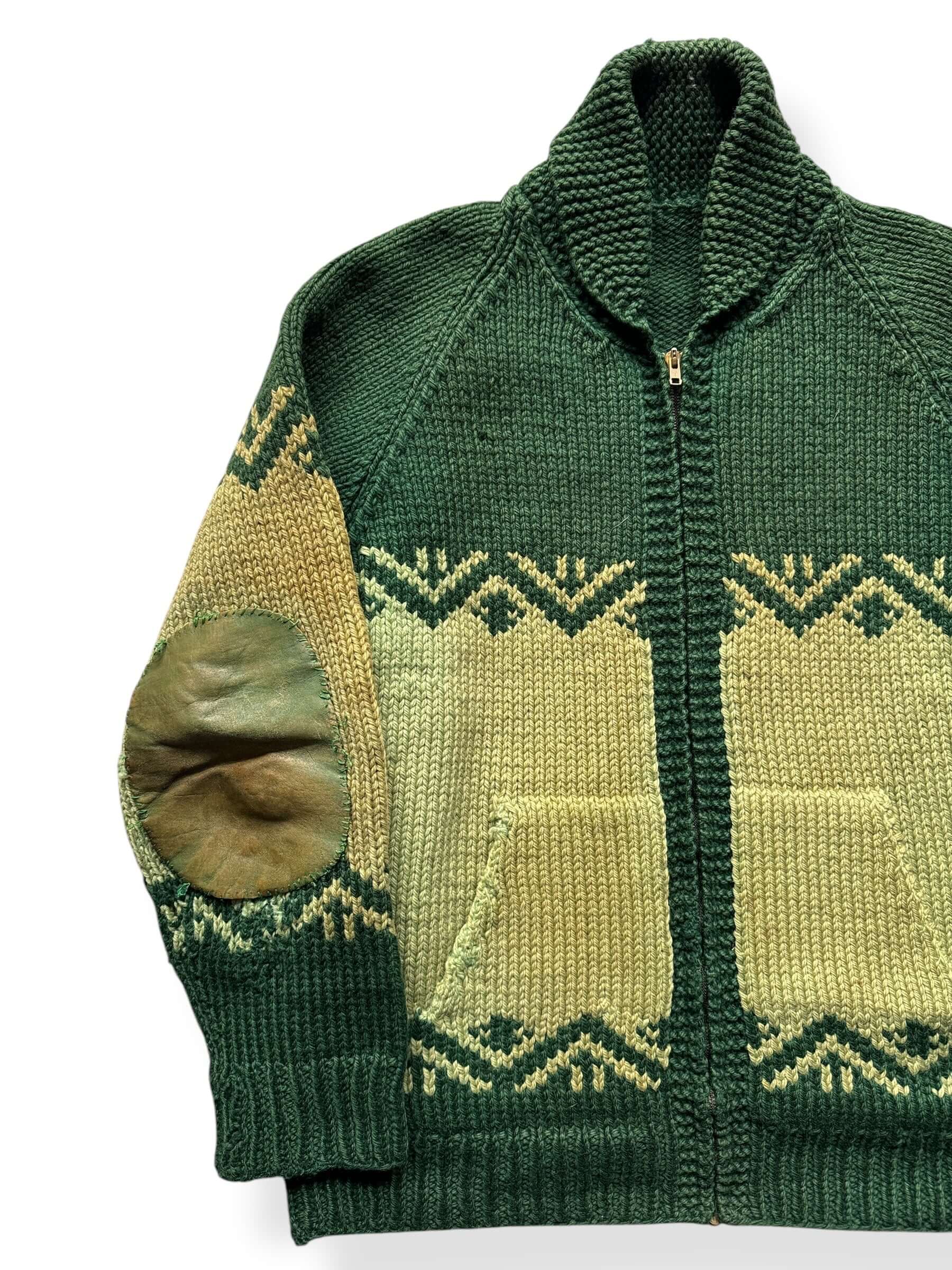 Front Right of Vintage Heavy Duty Handmade Cowichan Style Sweater