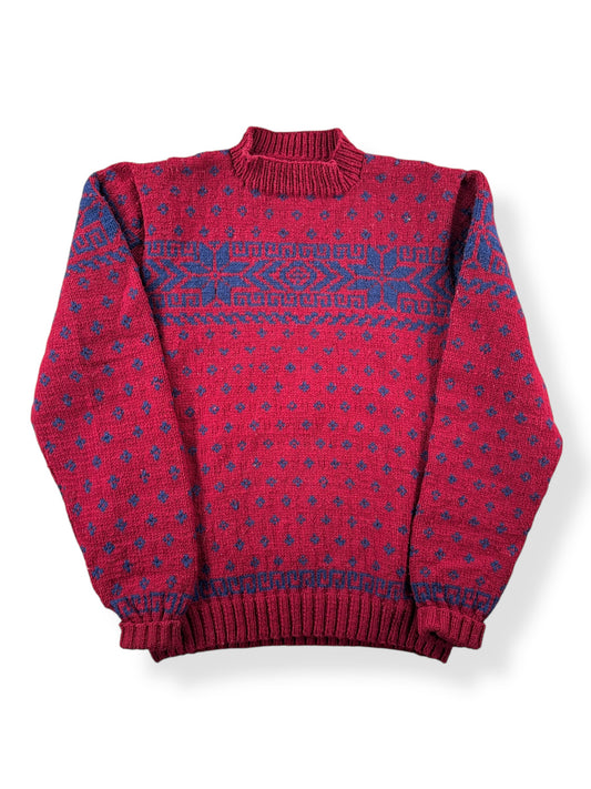 Front of Vintage Festive Knit Wool Sweater SZ M