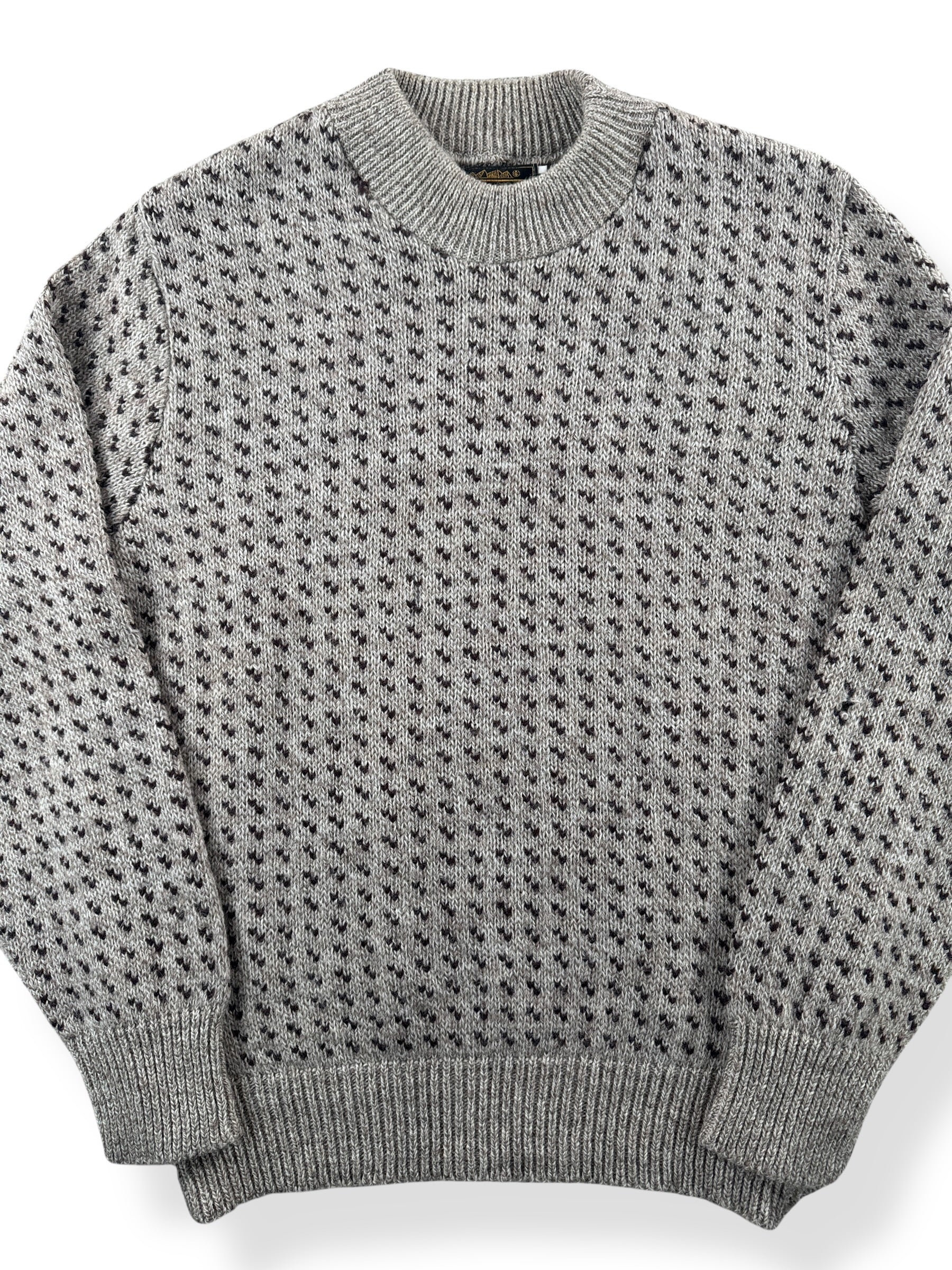 Front Close Up of Vintage Eddie Bauer Birdseye Sweater SZ M