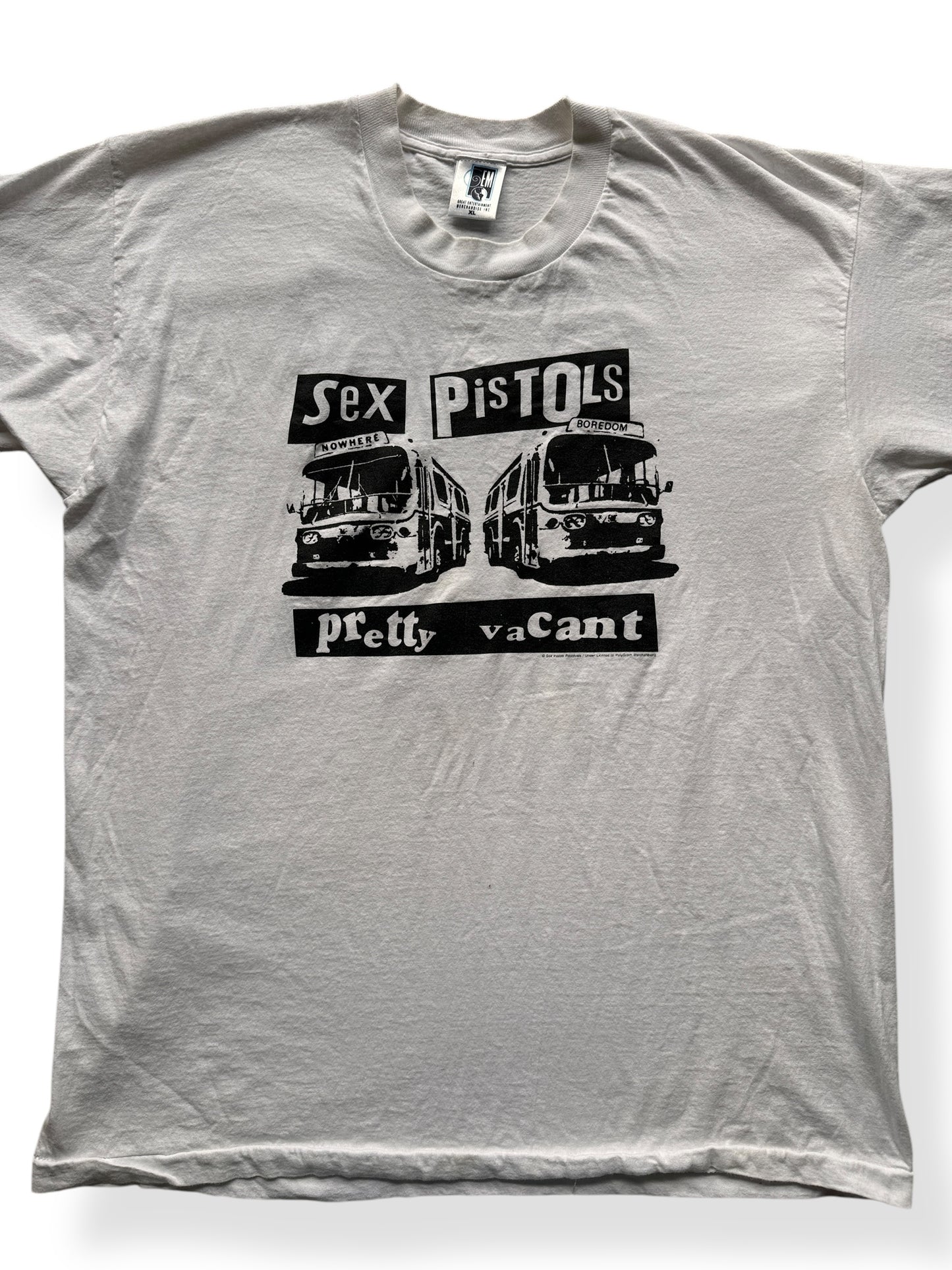 Front Close Up of Vintage Sex Pistols Filthy Lucre 1996 Tour Tee SZ XL