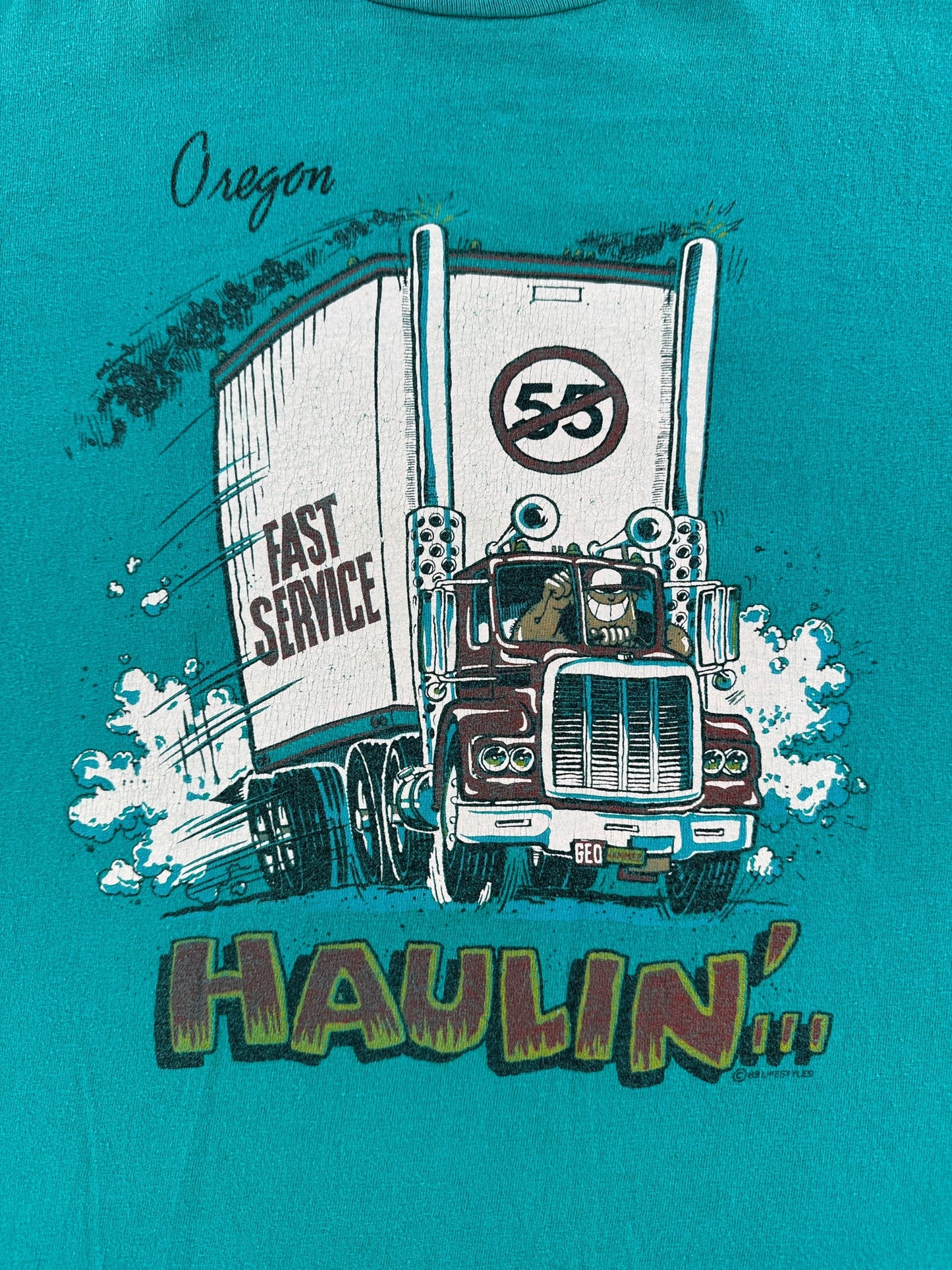 Graphic of Vintage Haulin A** Oregon Trucker Tee SZ L