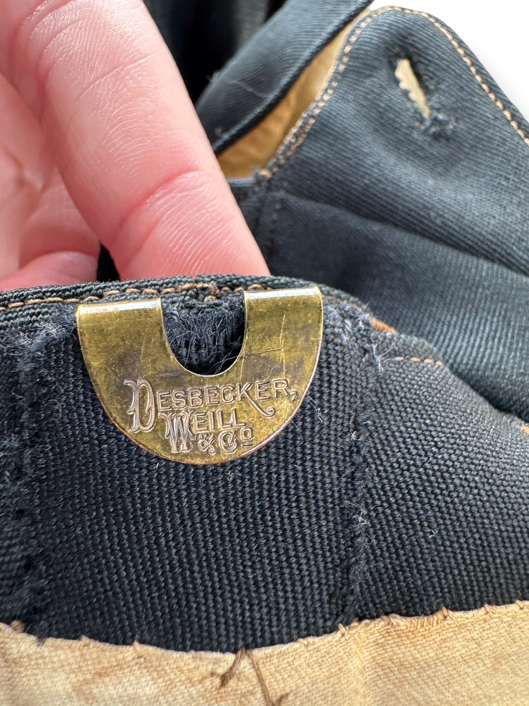 Clip on Vintage Early 20th Century Buckle Back Trousers W35