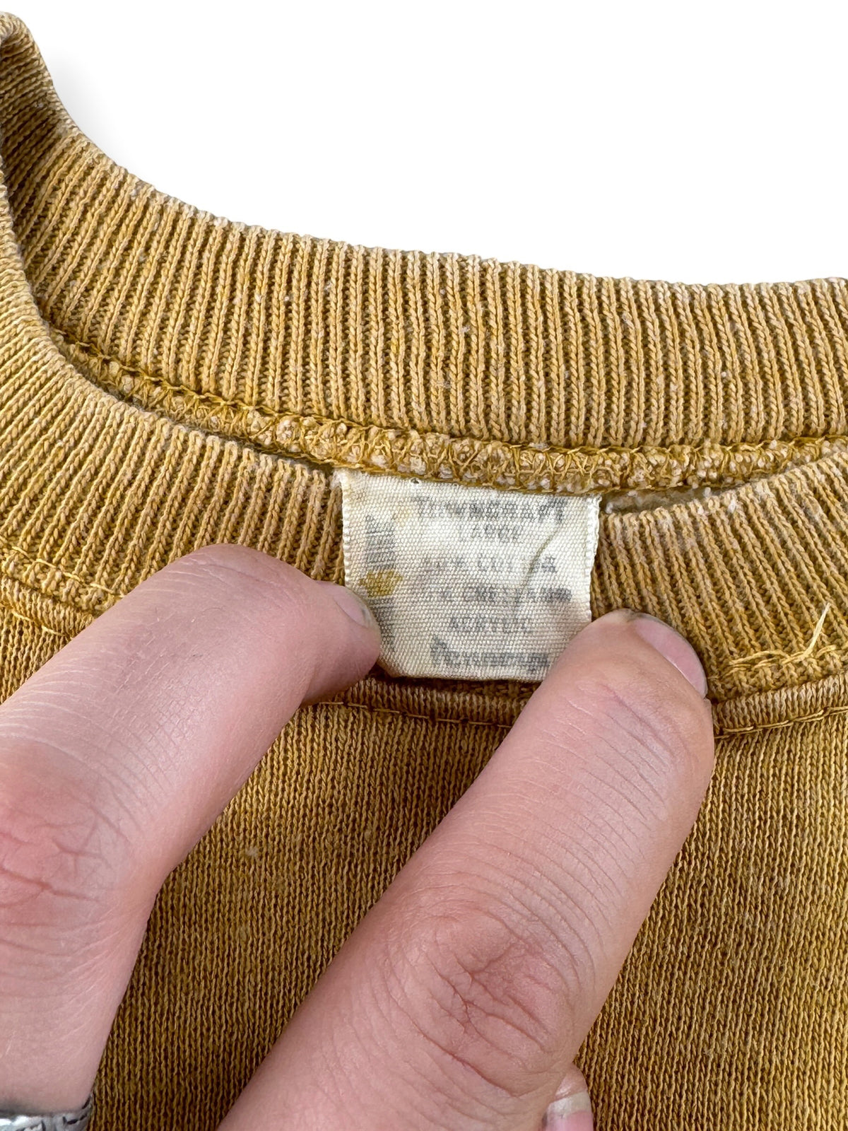 tag of Vintage 1960s Penneys Towncraft Gold Sweatshirt SZ L