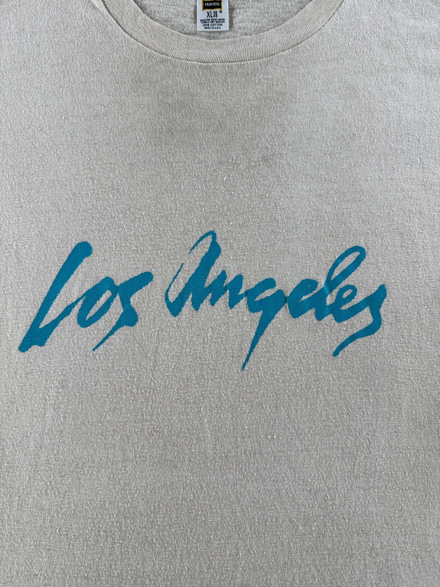 Front graphic of Vintage Los Angeles Spell Out Tee SZ XL (Fits M)