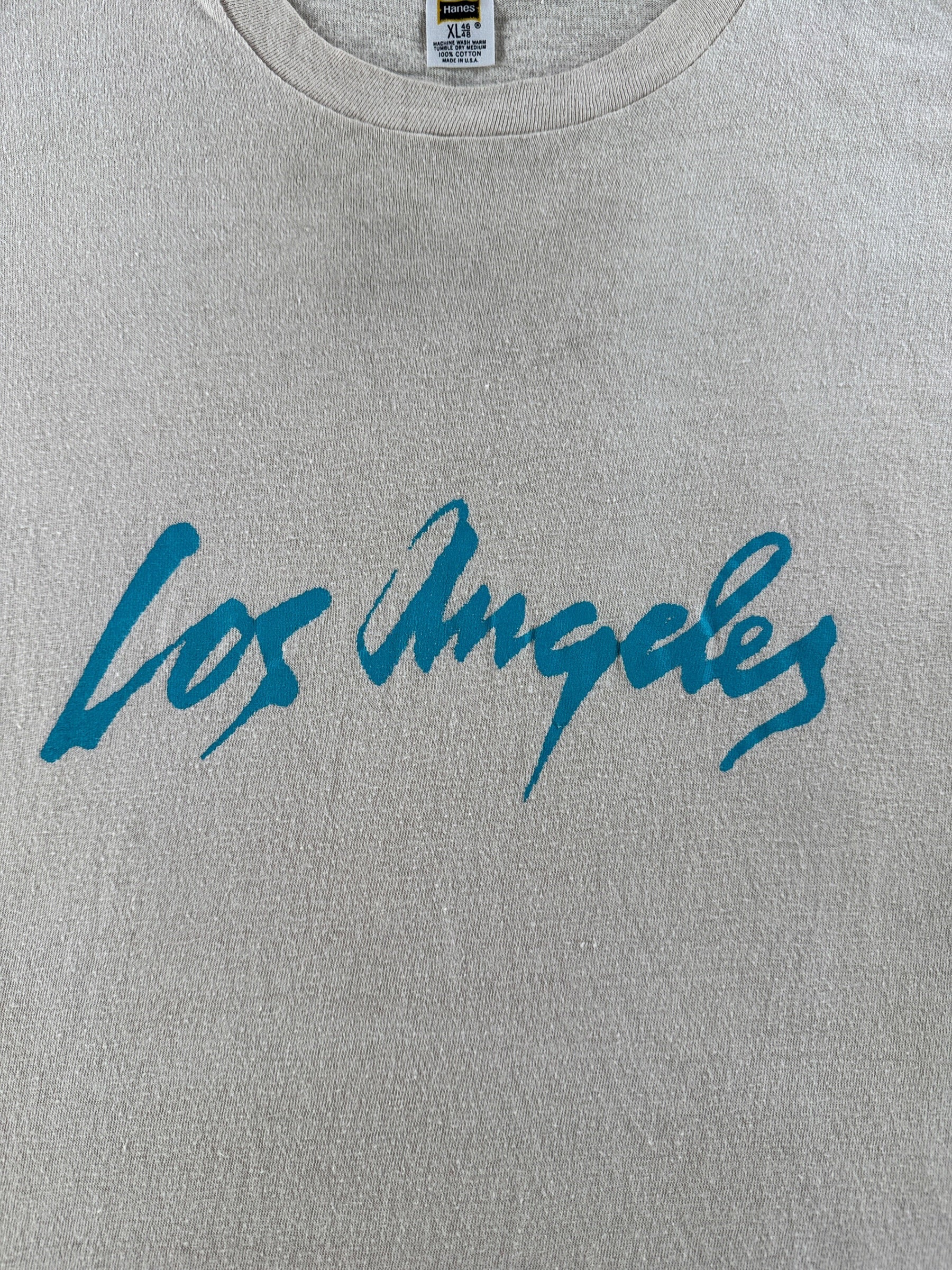 Front graphic of Vintage Los Angeles Spell Out Tee SZ XL (Fits M)