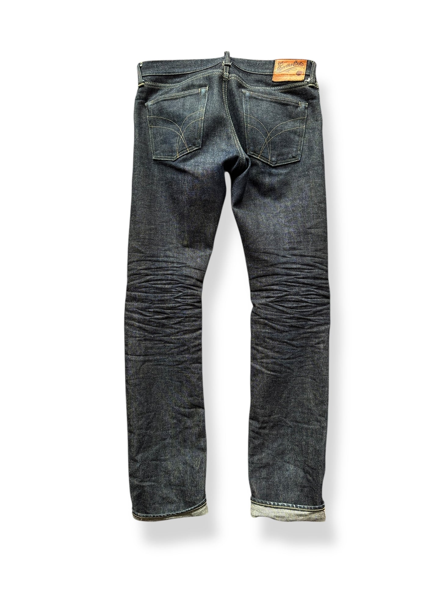 Back of Strike Gold 009LTD Japanese Selvedge Skinny Fit W34
